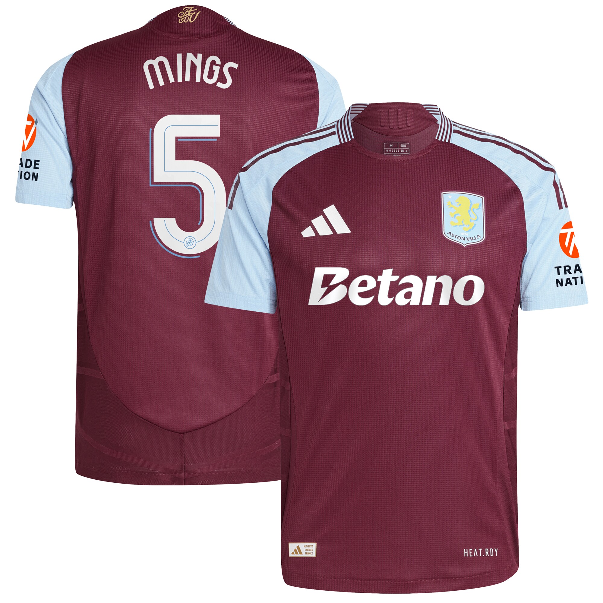 aston villa adidas home authentic shirt 2024-25 with mings 5 cup printing Collection | Aston Villa Fan Shop