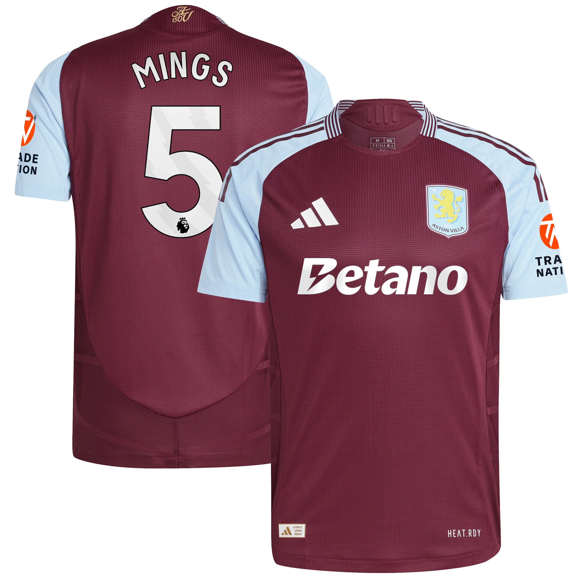 aston villa adidas home authentic shirt 2024-25 with mings 5 printing Collection | Aston Villa Fan Shop