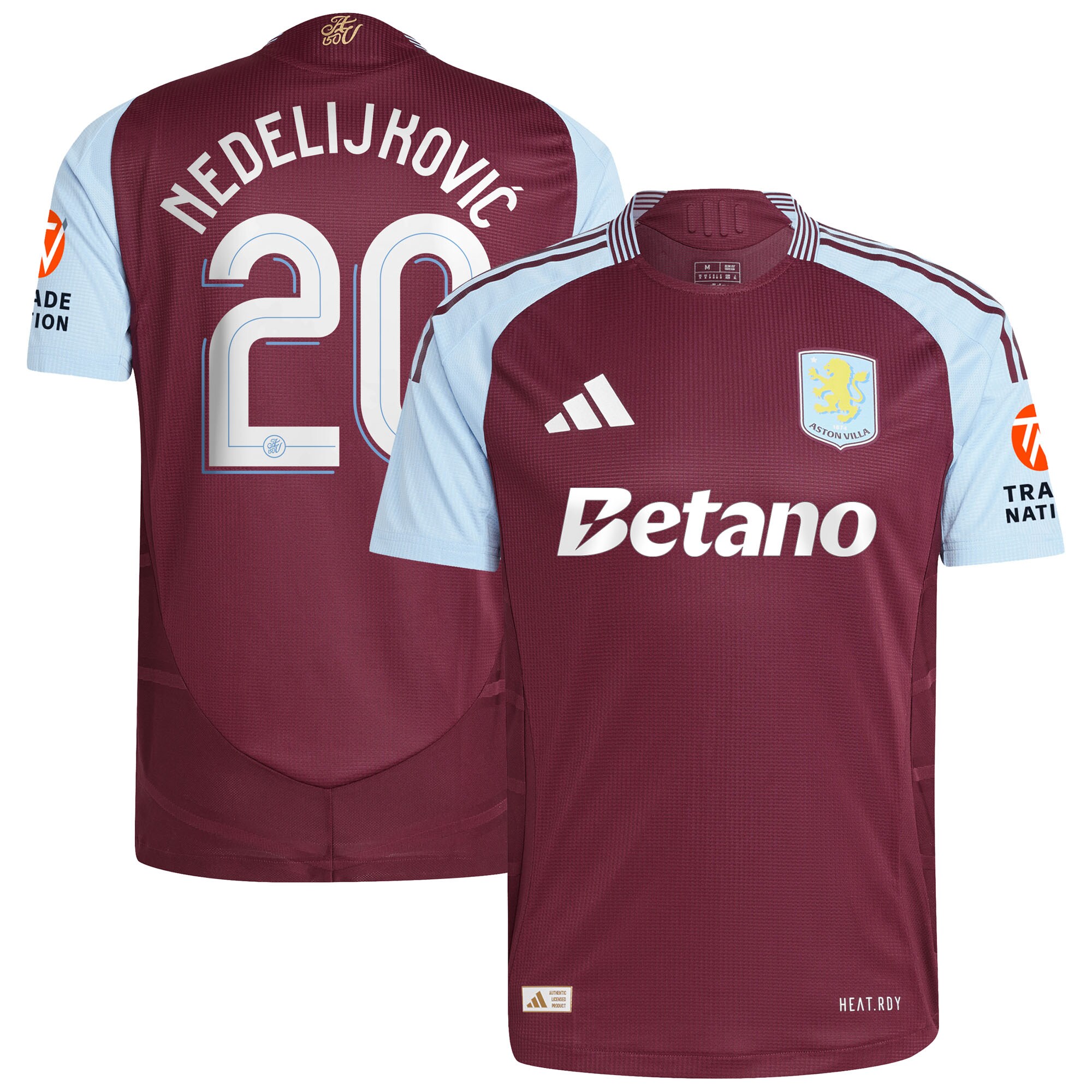 aston villa adidas home authentic shirt 2024-25 with nedeljković 20 cup printing Collection | Aston Villa Fan Shop