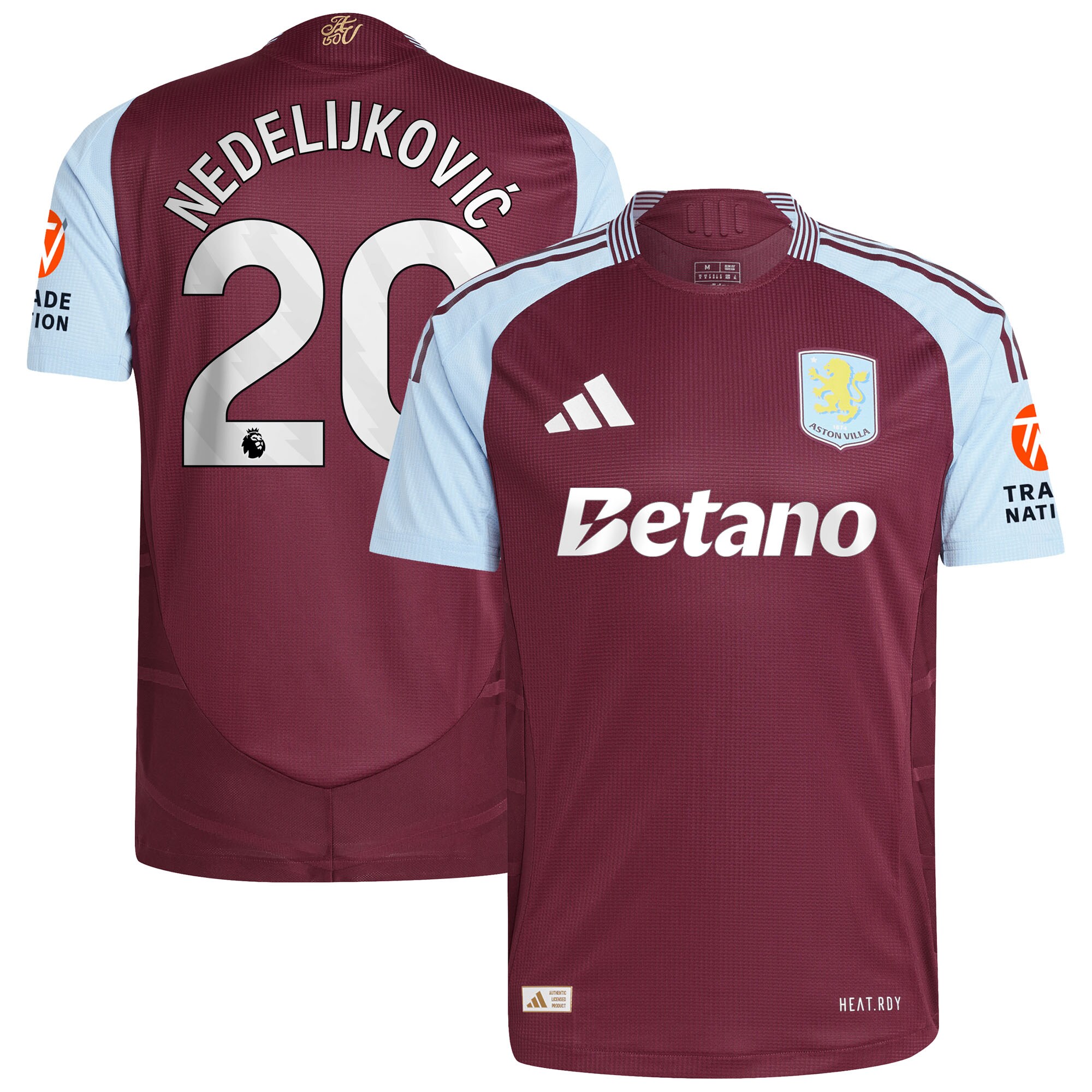 aston villa adidas home authentic shirt 2024-25 with nedeljković 20 printing Collection | Aston Villa Fan Shop