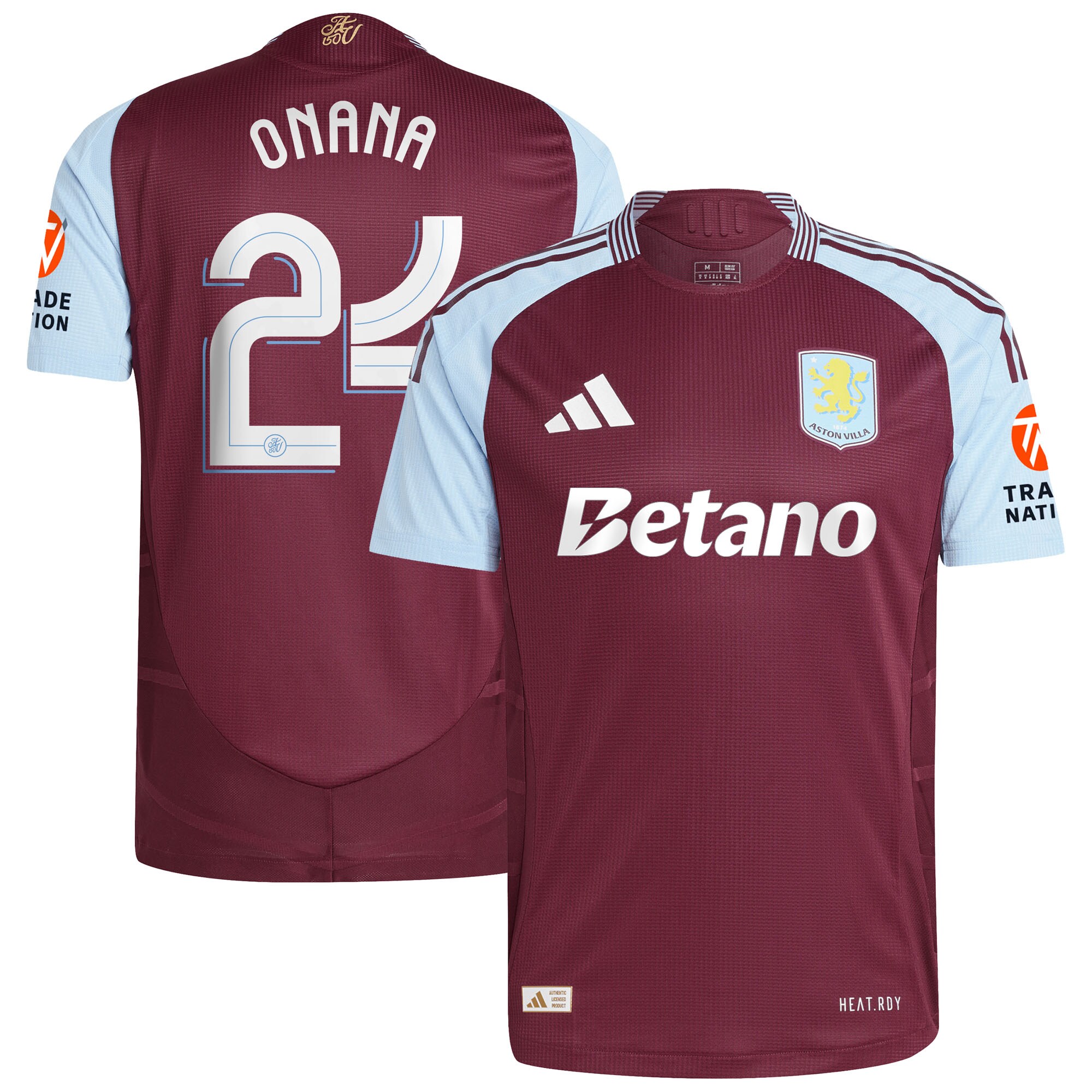 aston villa adidas home authentic shirt 2024-25 with onana 24 cup printing Collection | Aston Villa Fan Shop