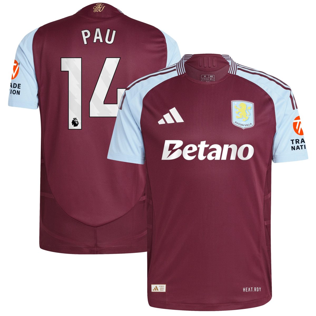 aston villa adidas home authentic shirt 2024-25 with pau 14 printing Collection | Aston Villa Fan Shop