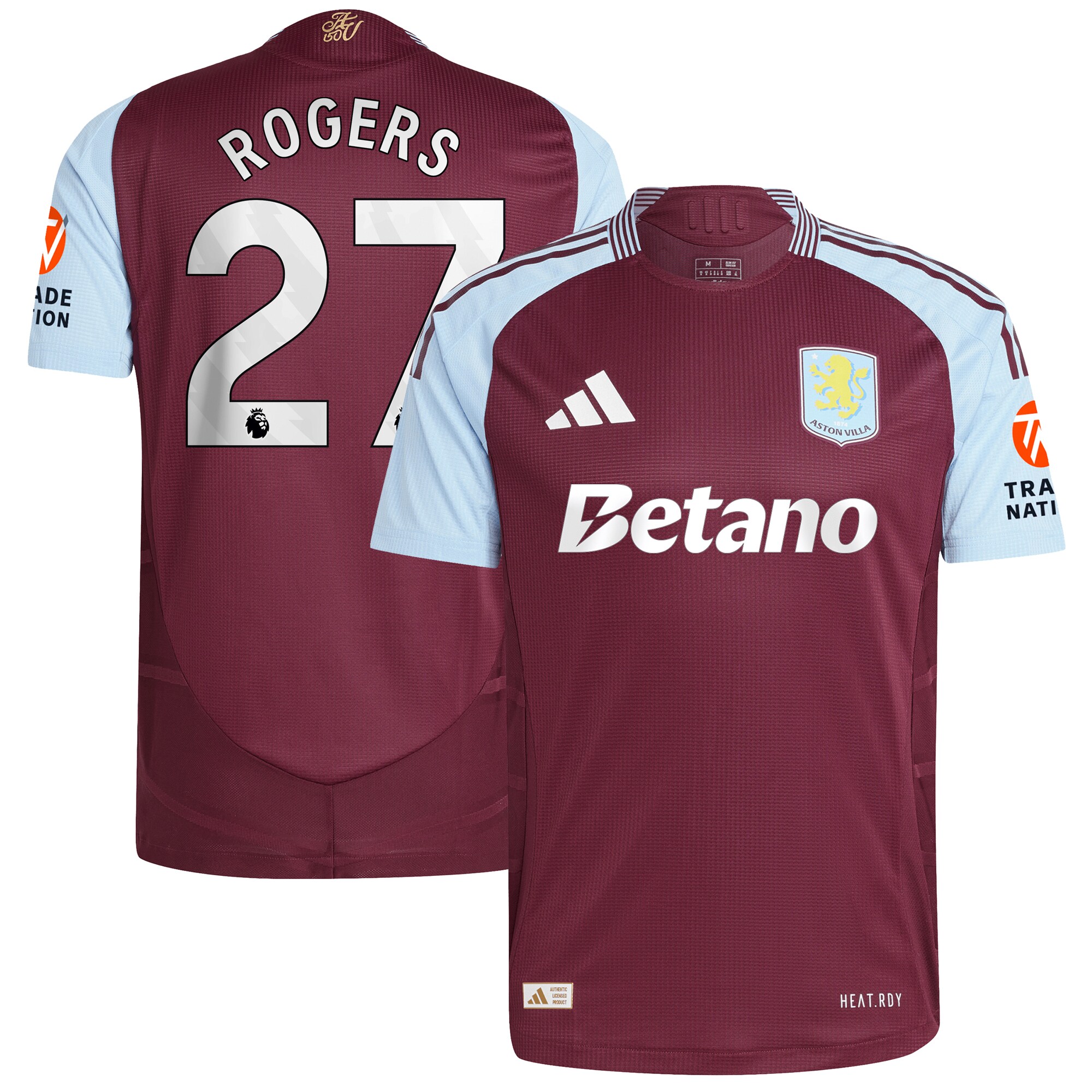 aston villa adidas home authentic shirt 2024-25 with rogers 27 printing Collection | Aston Villa Fan Shop