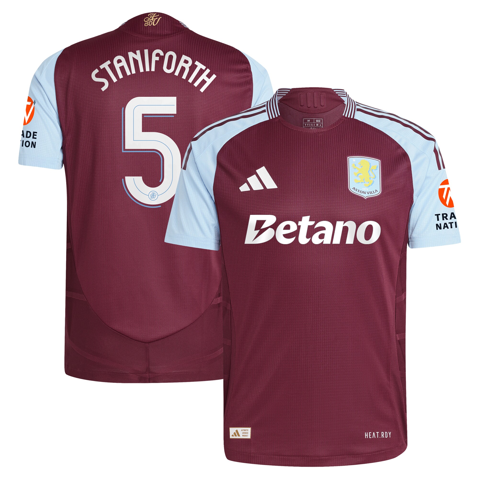 aston villa adidas home authentic shirt 2024-25 with staniforth 5 cup printing Collection | Aston Villa Fan Shop