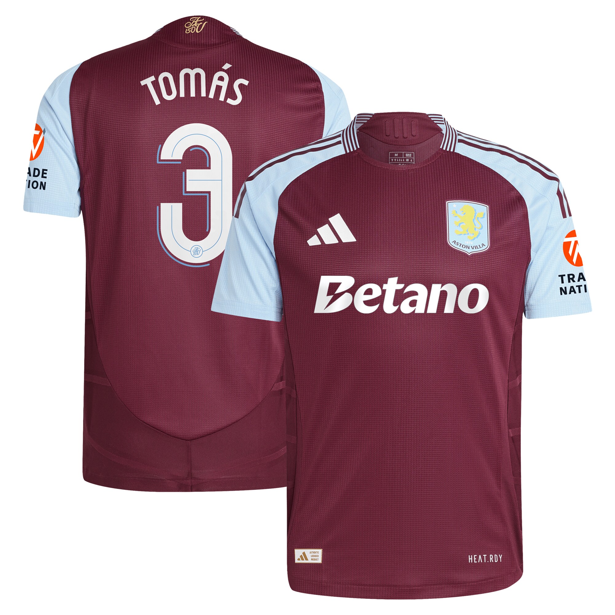 aston villa adidas home authentic shirt 2024-25 with tomás 3 cup printing Collection | Aston Villa Fan Shop