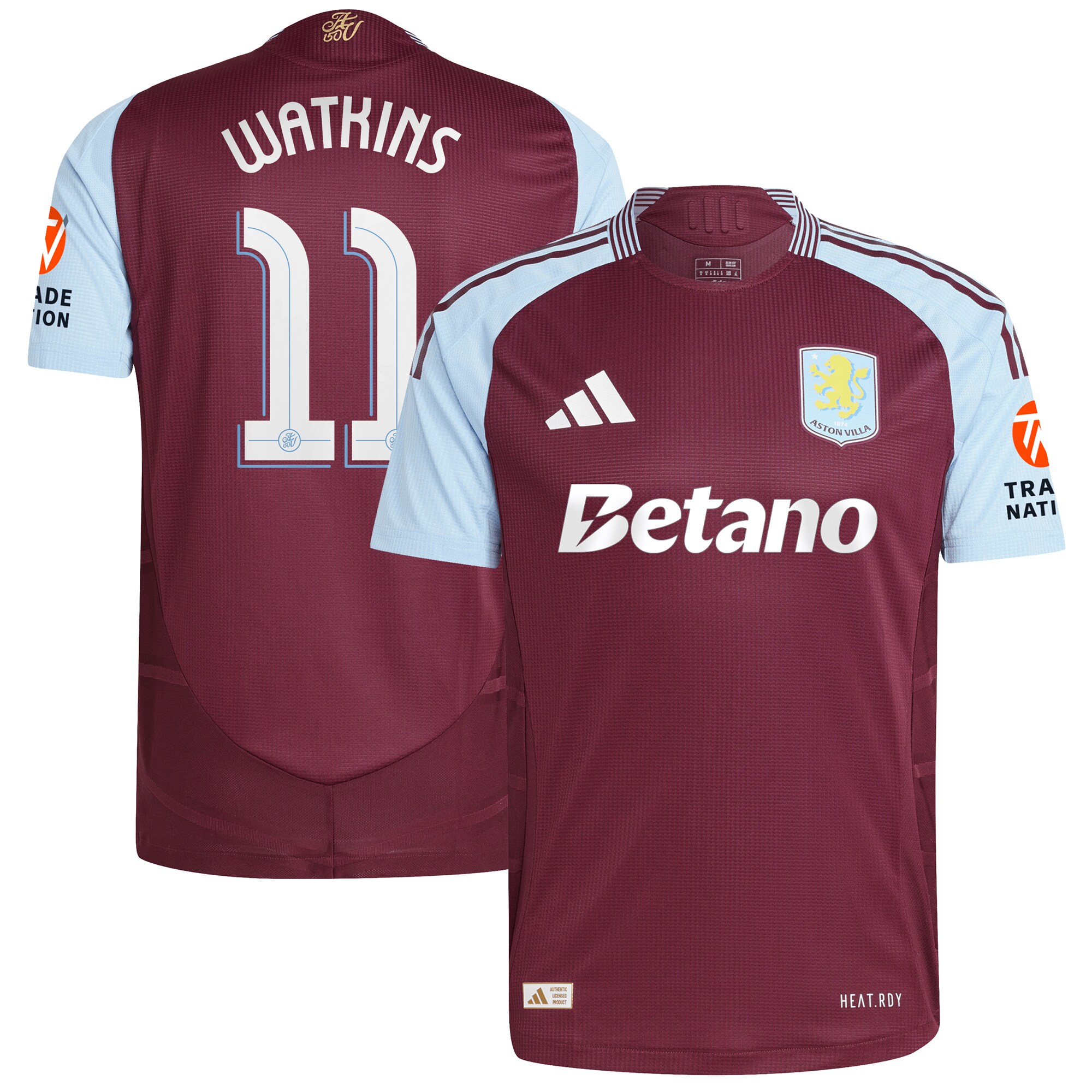 aston villa adidas home authentic shirt 2024-25 with watkins 11 cup printing Collection | Aston Villa Fan Shop