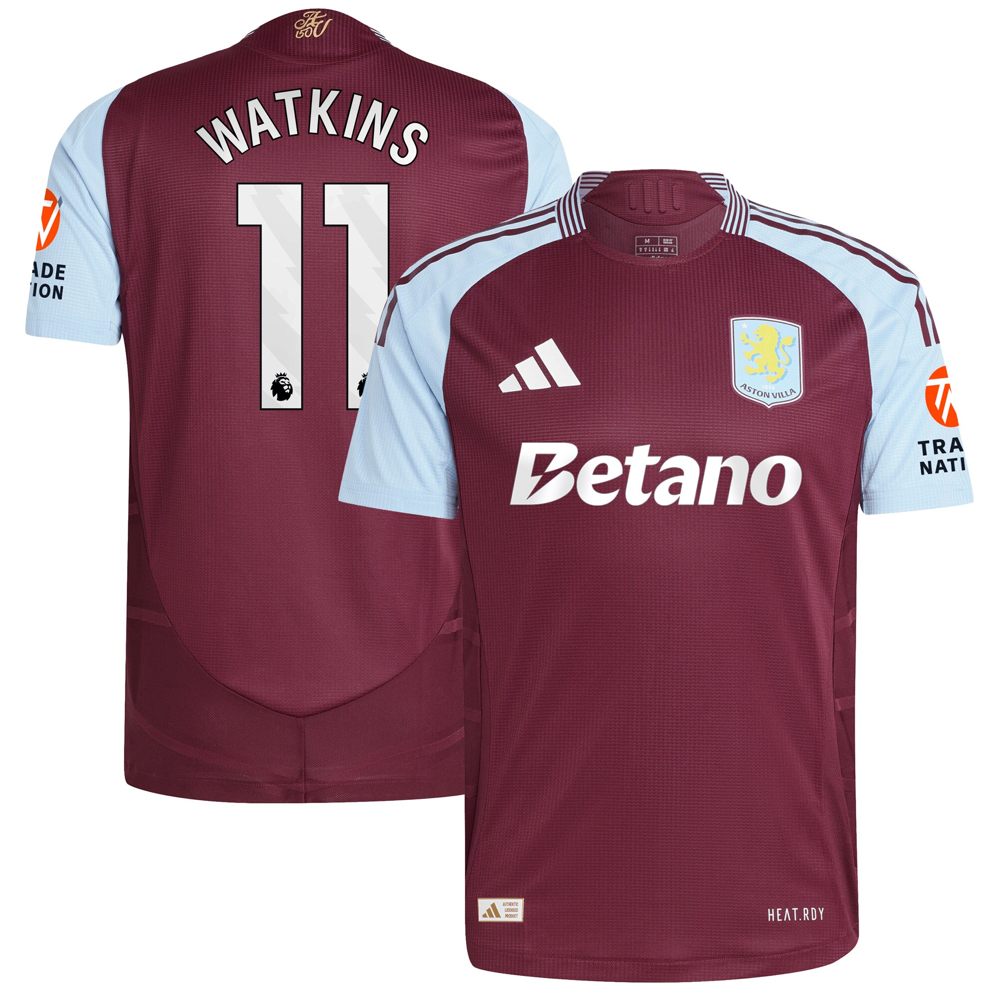 aston villa adidas home authentic shirt 2024-25 with watkins 11 printing Collection | Aston Villa Fan Shop
