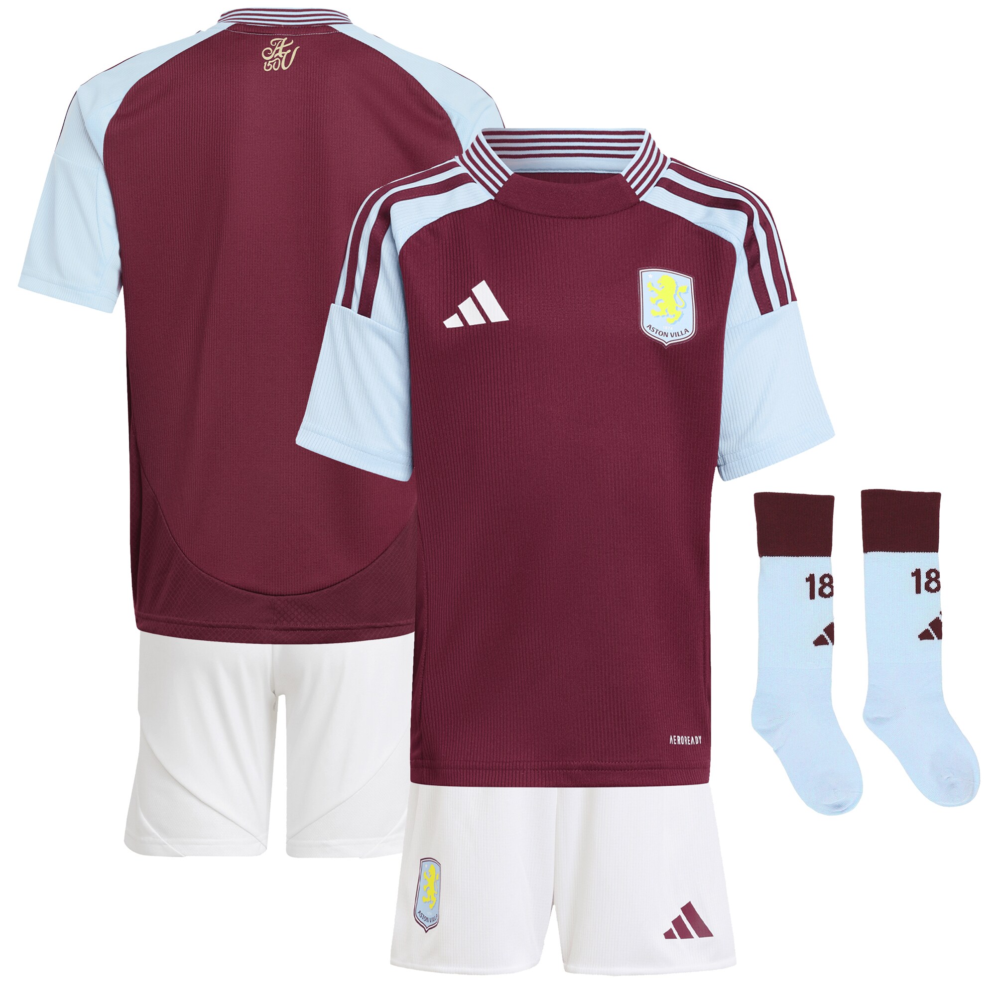 aston villa adidas home mini kit 2024-25 with custom printing Collection | Aston Villa Fan Shop