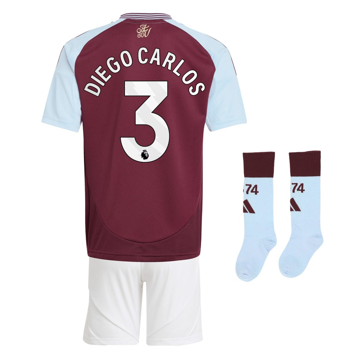 aston villa adidas home mini kit 2024-25 with diego carlos 3 printing Collection | Aston Villa Fan Shop