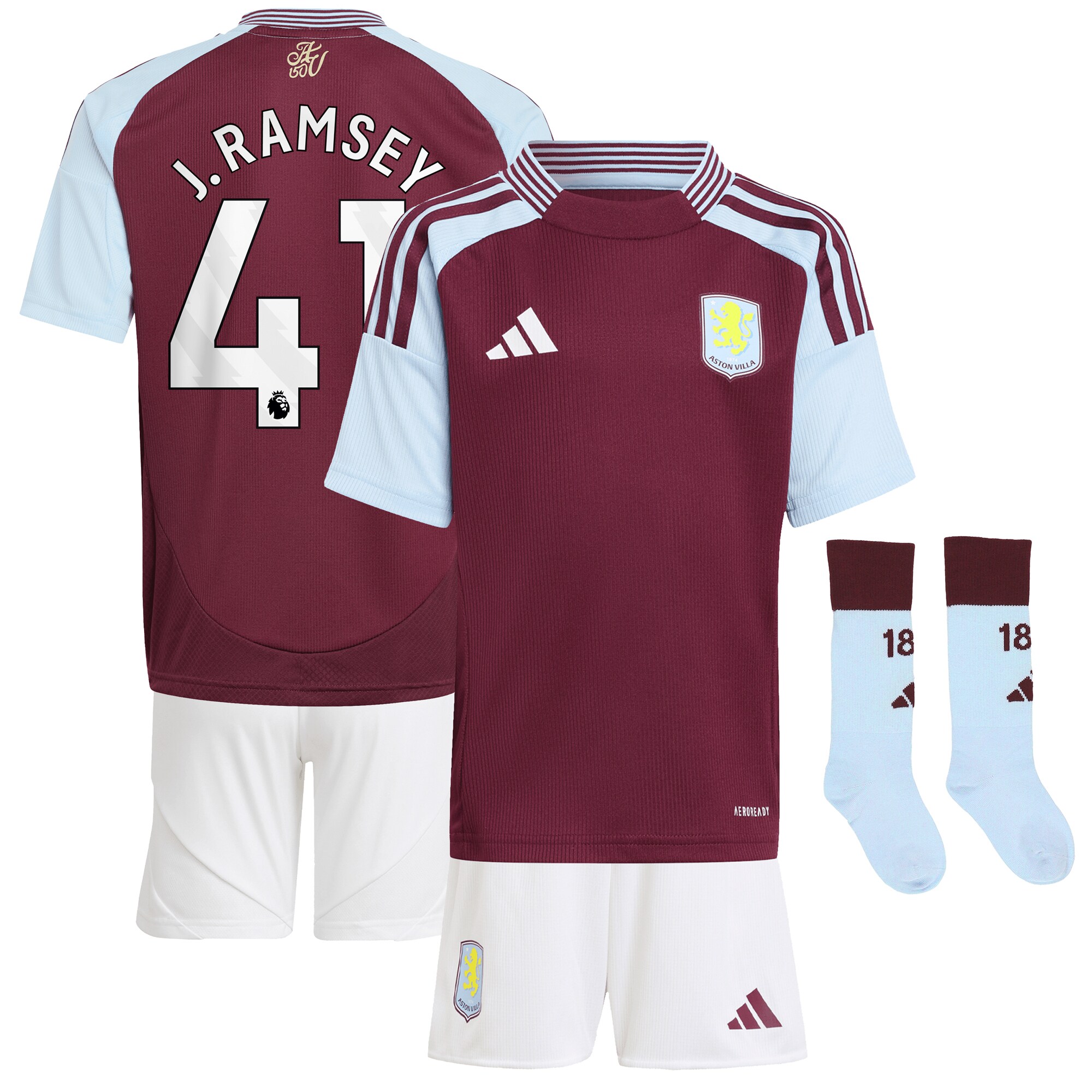 aston villa adidas home mini kit 2024-25 with j. ramsey 41 printing Collection | Aston Villa Fan Shop