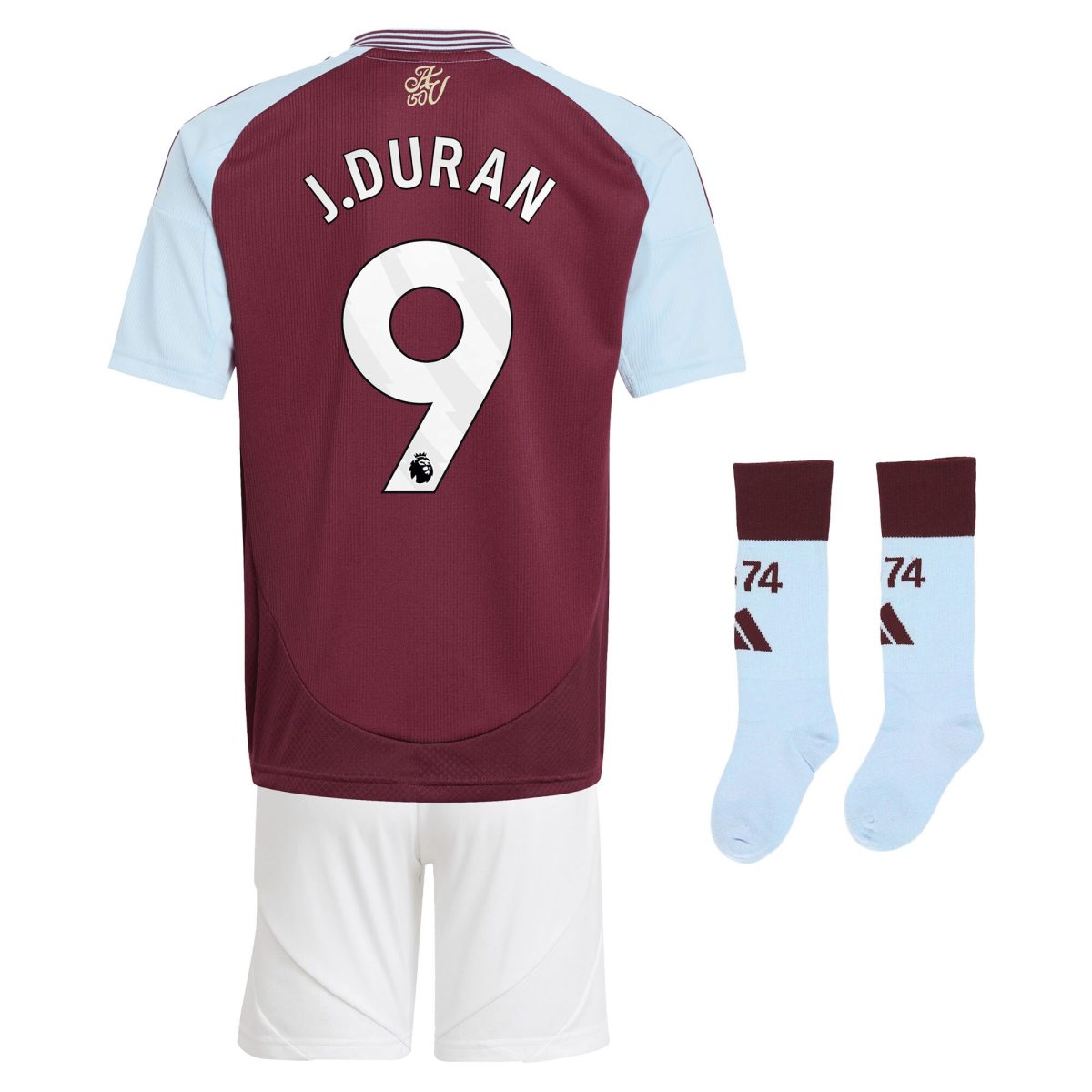 aston villa adidas home mini kit 2024-25 with j.duran 9 printing Collection | Aston Villa Fan Shop