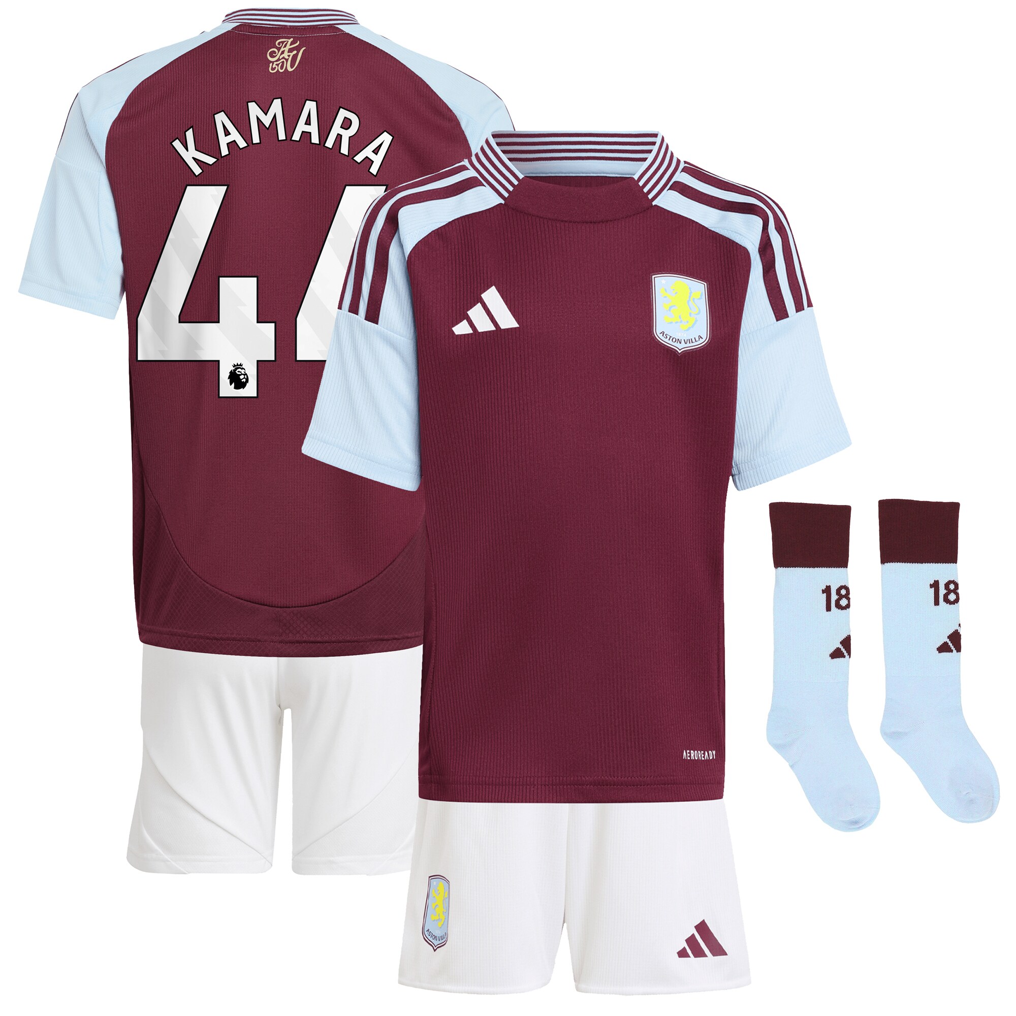 aston villa adidas home mini kit 2024-25 with kamara 44 printing Collection | Aston Villa Fan Shop