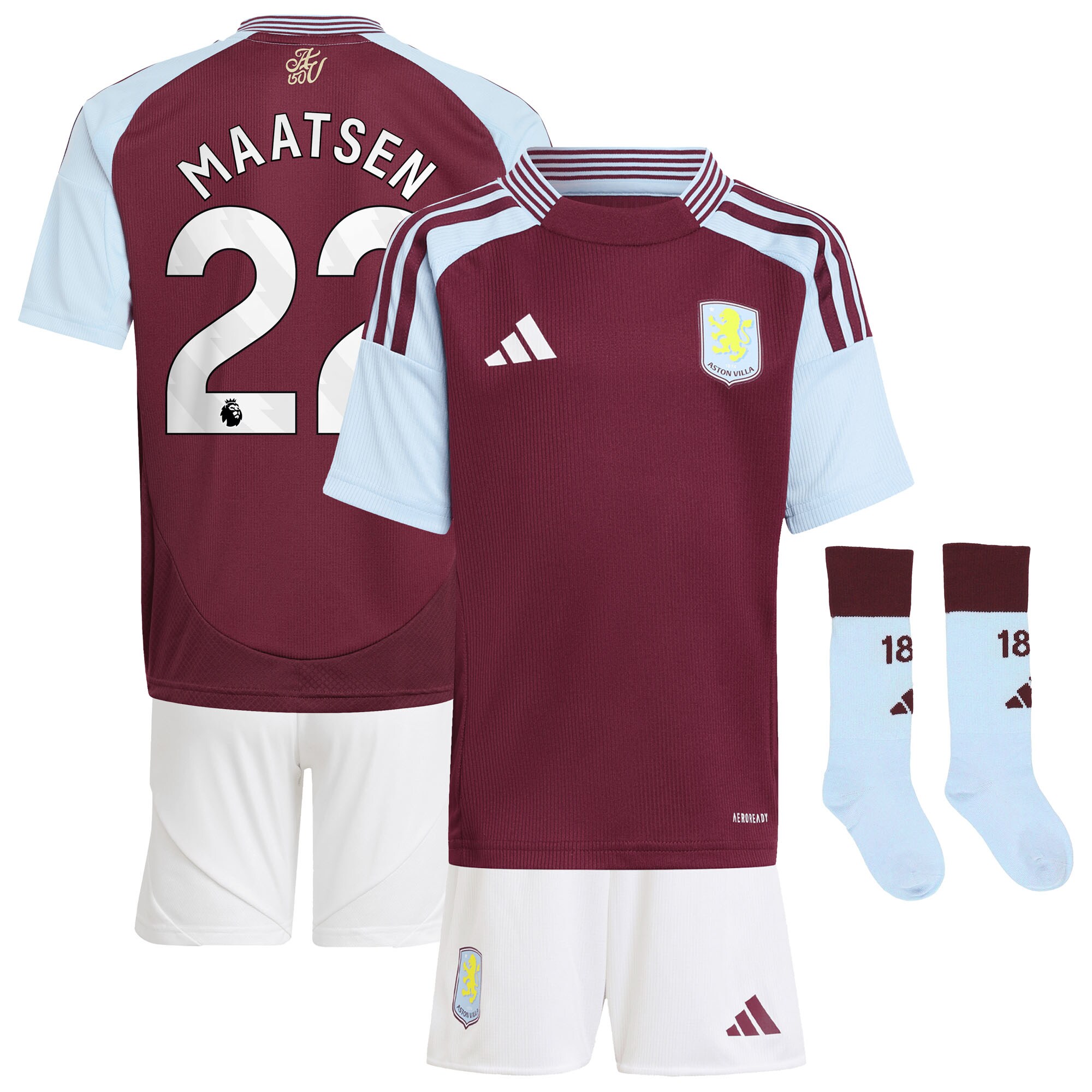 aston villa adidas home mini kit 2024-25 with maatsen 22 printing Collection | Aston Villa Fan Shop