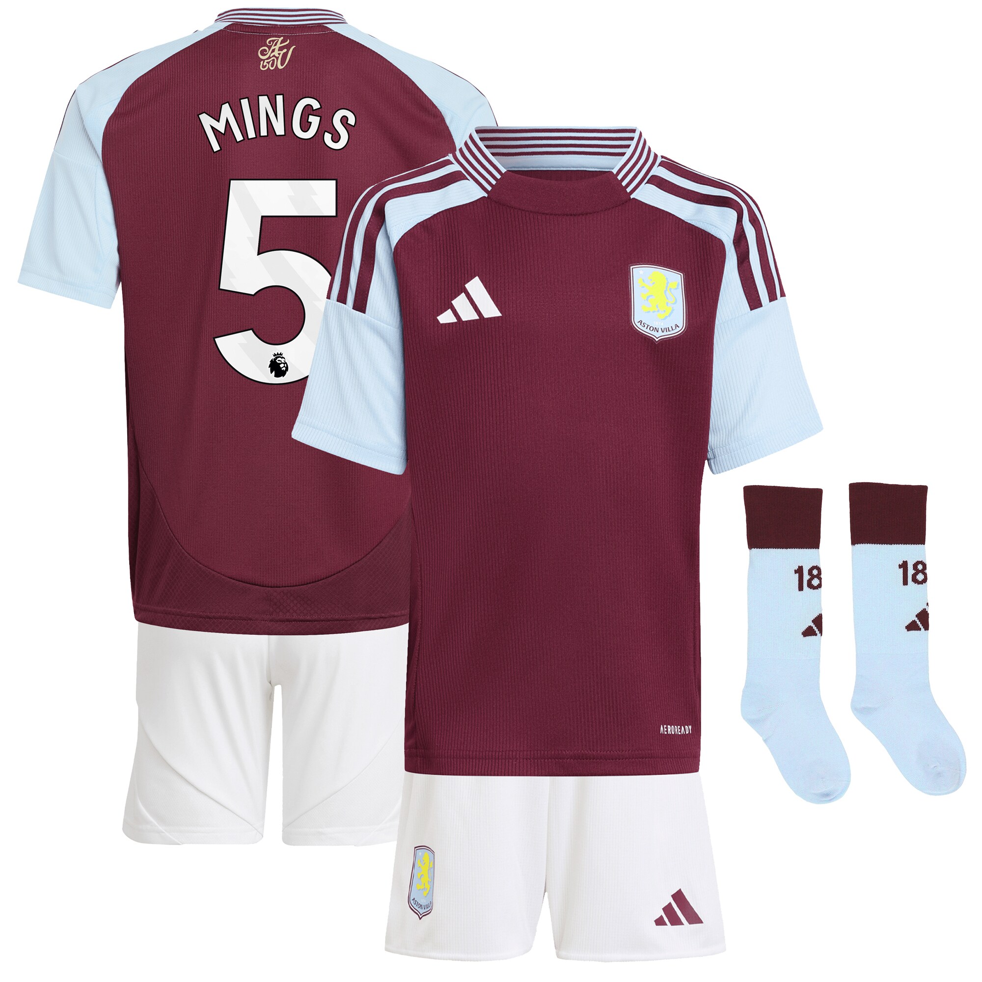 aston villa adidas home mini kit 2024-25 with mings 5 printing Collection | Aston Villa Fan Shop