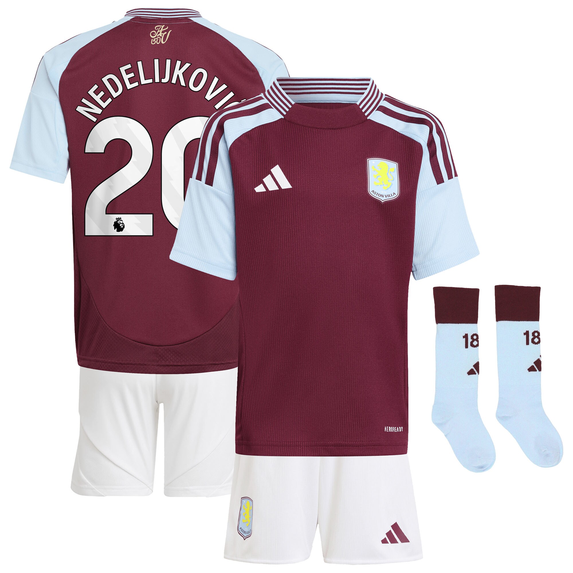aston villa adidas home mini kit 2024-25 with nedeljković 20 printing Collection | Aston Villa Fan Shop