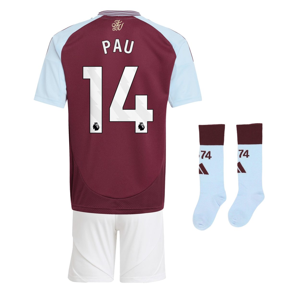 aston villa adidas home mini kit 2024-25 with pau 14 printing Collection | Aston Villa Fan Shop