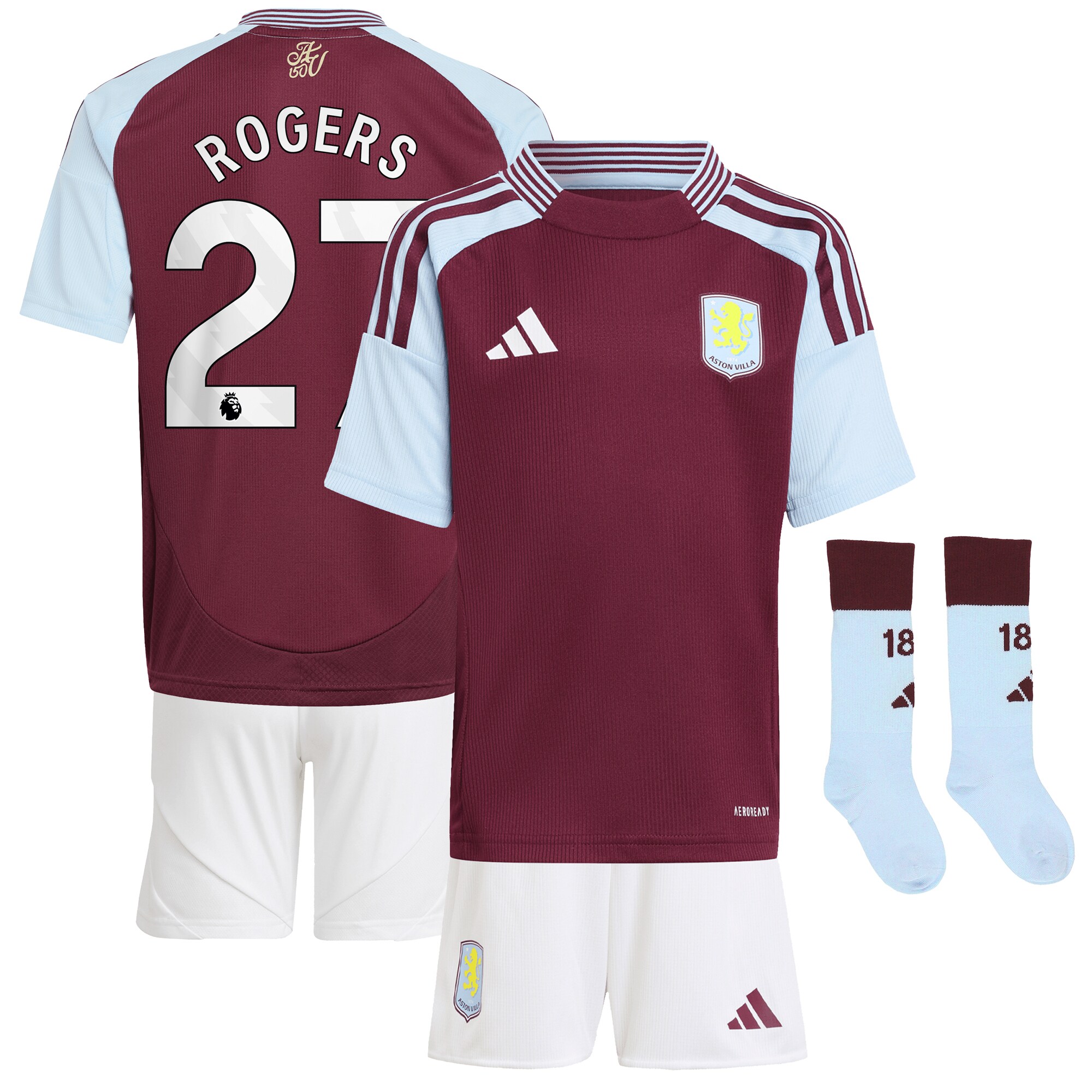 aston villa adidas home mini kit 2024-25 with rogers 27 printing Collection | Aston Villa Fan Shop