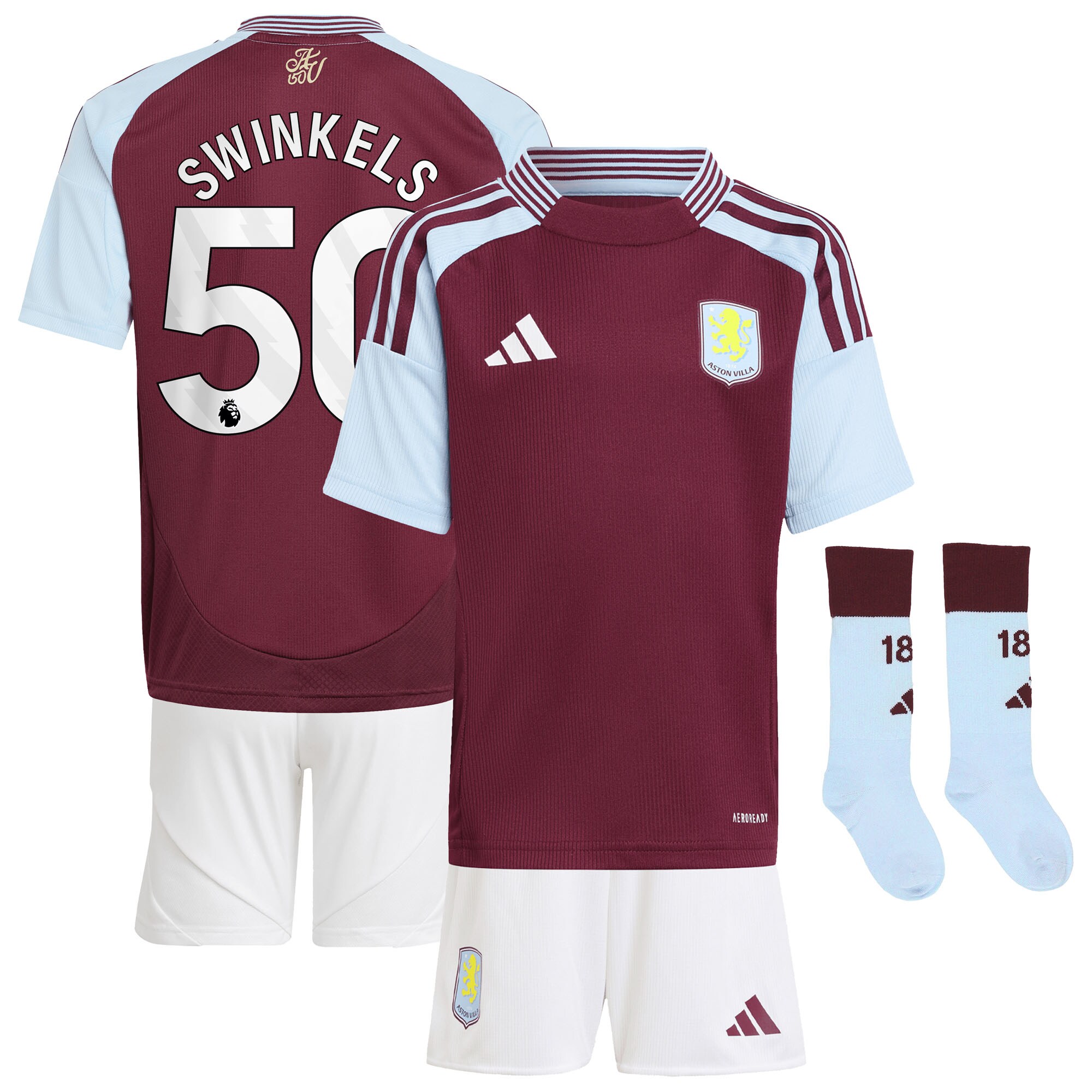 aston villa adidas home mini kit 2024-25 with swinkels 50 printing Collection | Aston Villa Fan Shop