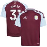 aston villa adidas home shirt 2024-25 – kids with bailey 31 printing Collection | Aston Villa Fan Shop
