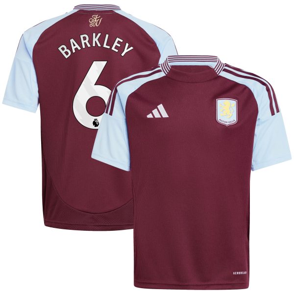 aston villa adidas home shirt 2024-25 – kids with barkley 6 printing Collection | Aston Villa Fan Shop