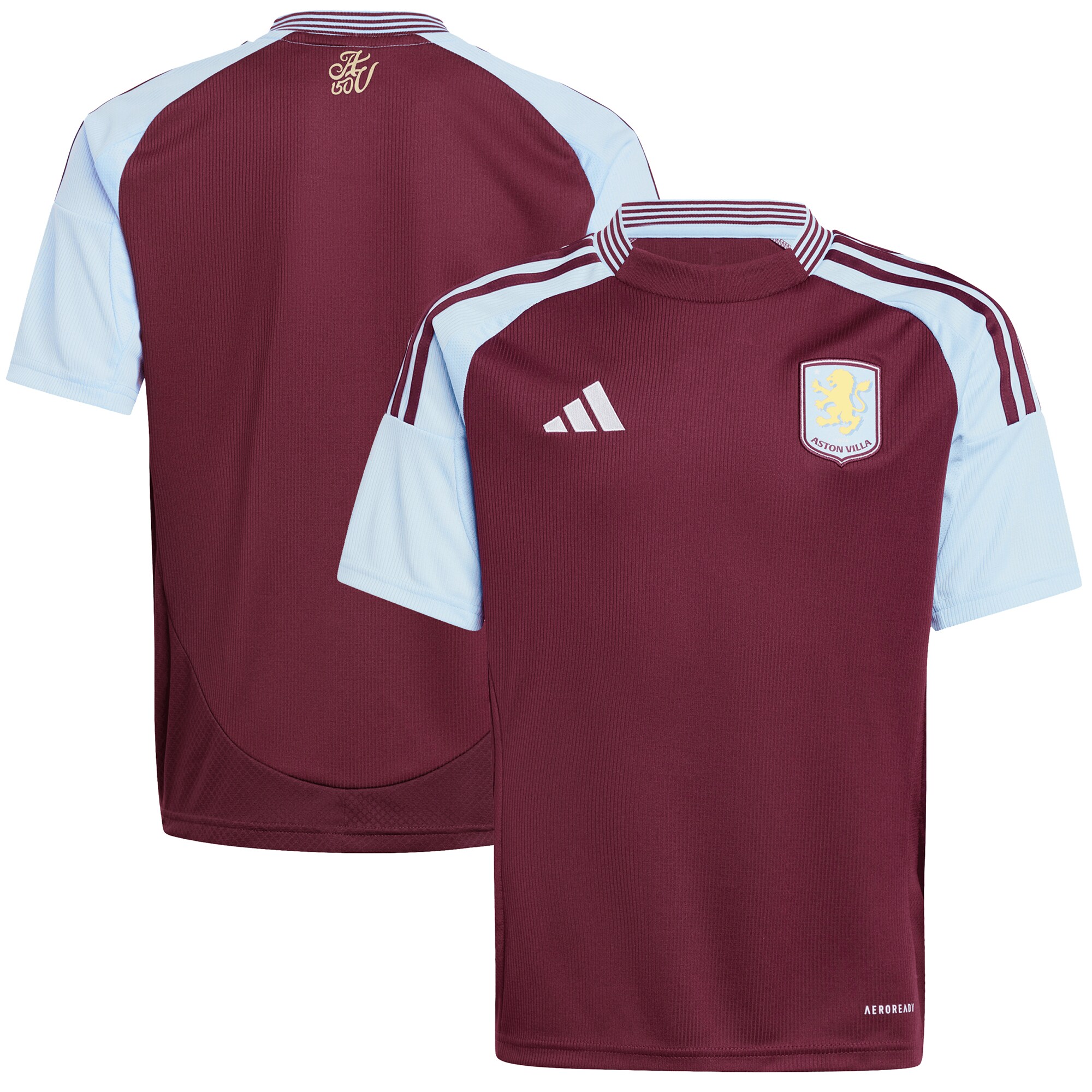 aston villa adidas home shirt 2024-25 – kids with custom printing Collection | Aston Villa Fan Shop