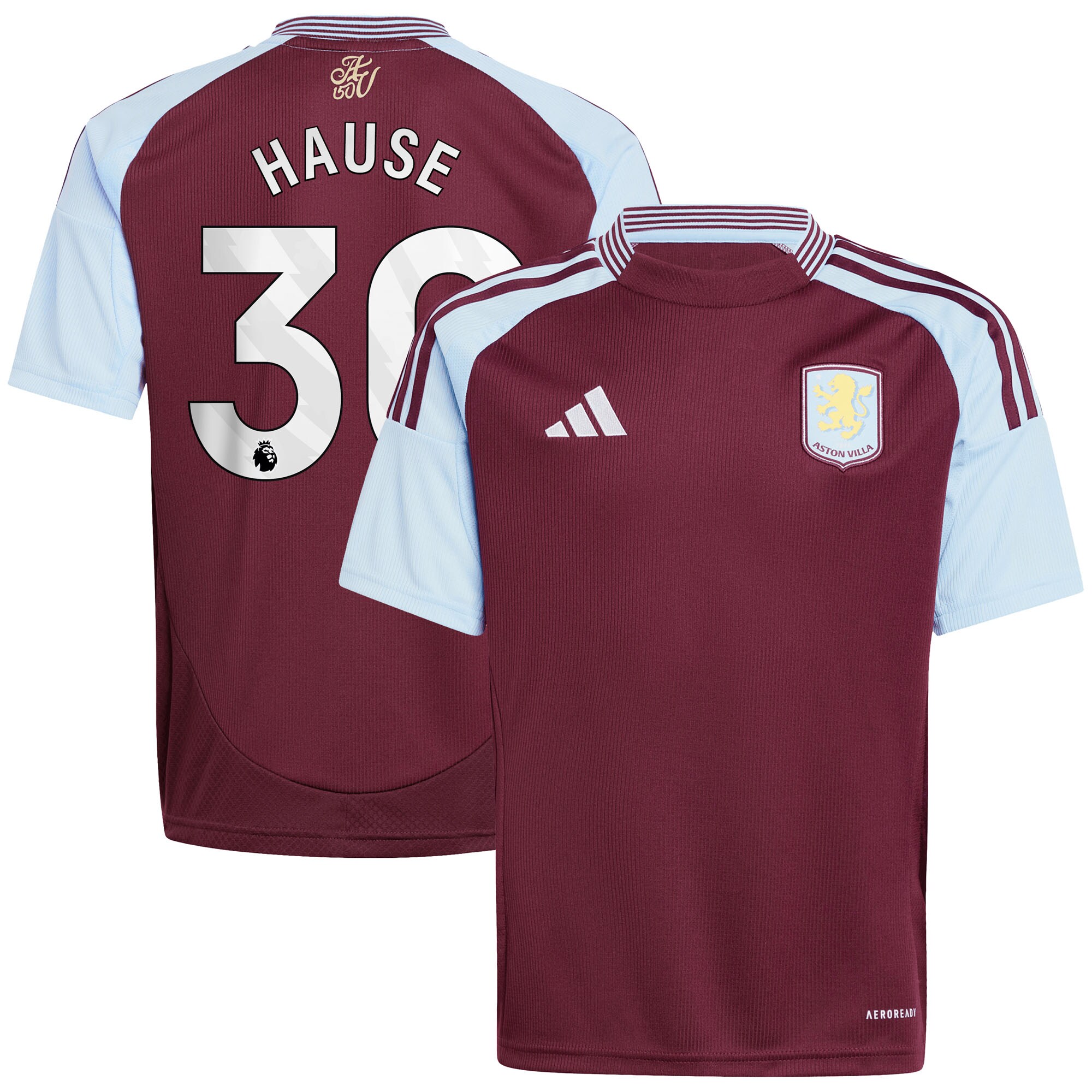 aston villa adidas home shirt 2024-25 – kids with hause 30 printing Collection | Aston Villa Fan Shop