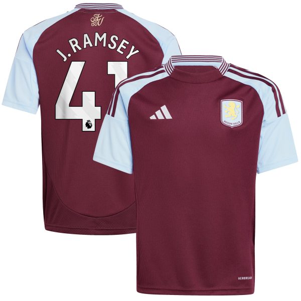 aston villa adidas home shirt 2024-25 – kids with j. ramsey 41 printing Collection | Aston Villa Fan Shop