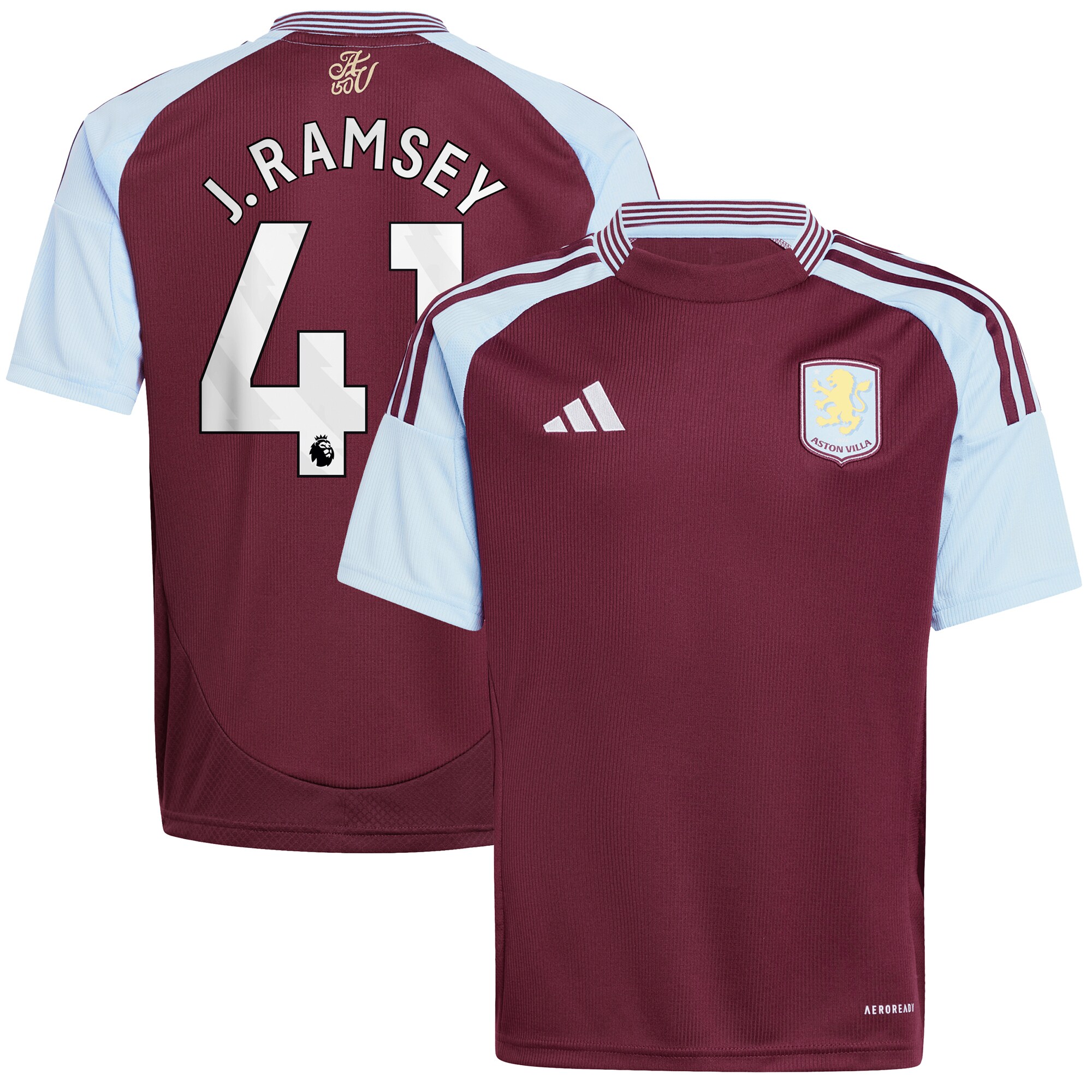 aston villa adidas home shirt 2024-25 – kids with j. ramsey 41 printing Collection | Aston Villa Fan Shop