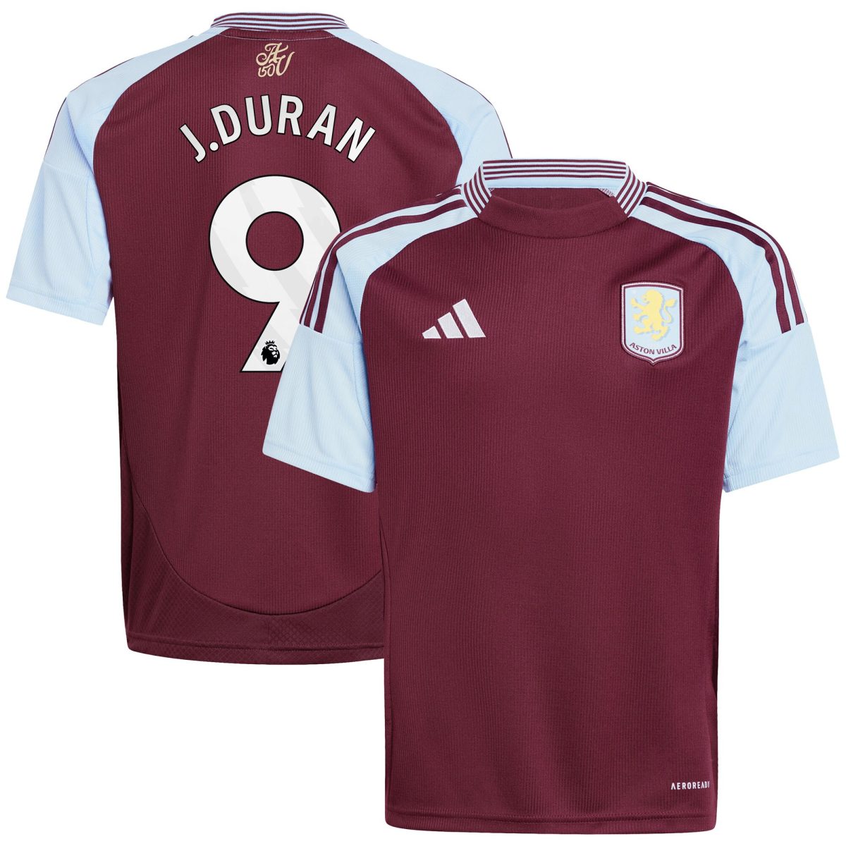 aston villa adidas home shirt 2024-25 – kids with j.duran 9 printing Collection | Aston Villa Fan Shop