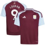 aston villa adidas home shirt 2024-25 – kids with j.duran 9 printing Collection | Aston Villa Fan Shop
