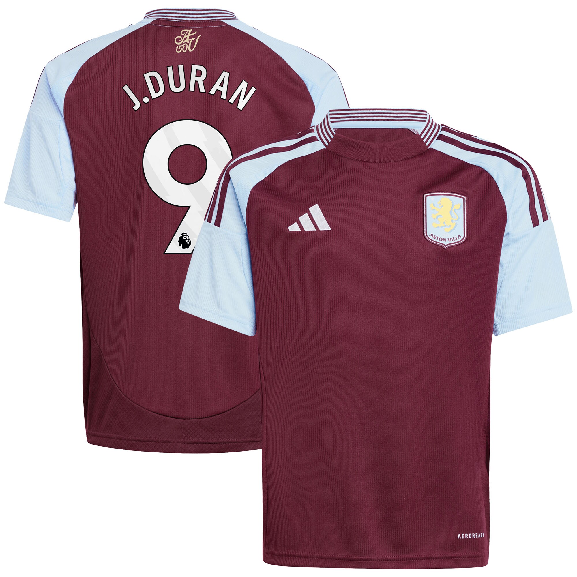 aston villa adidas home shirt 2024-25 – kids with j.duran 9 printing Collection | Aston Villa Fan Shop