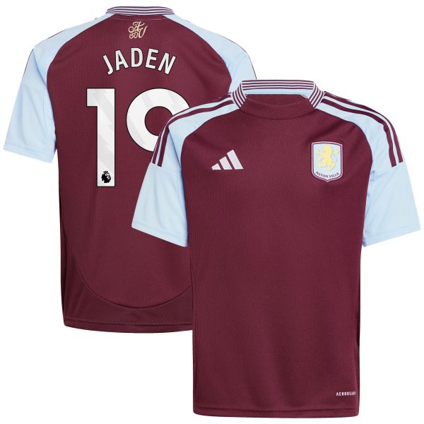 aston villa adidas home shirt 2024-25 – kids with jaden 19 printing Collection | Aston Villa Fan Shop