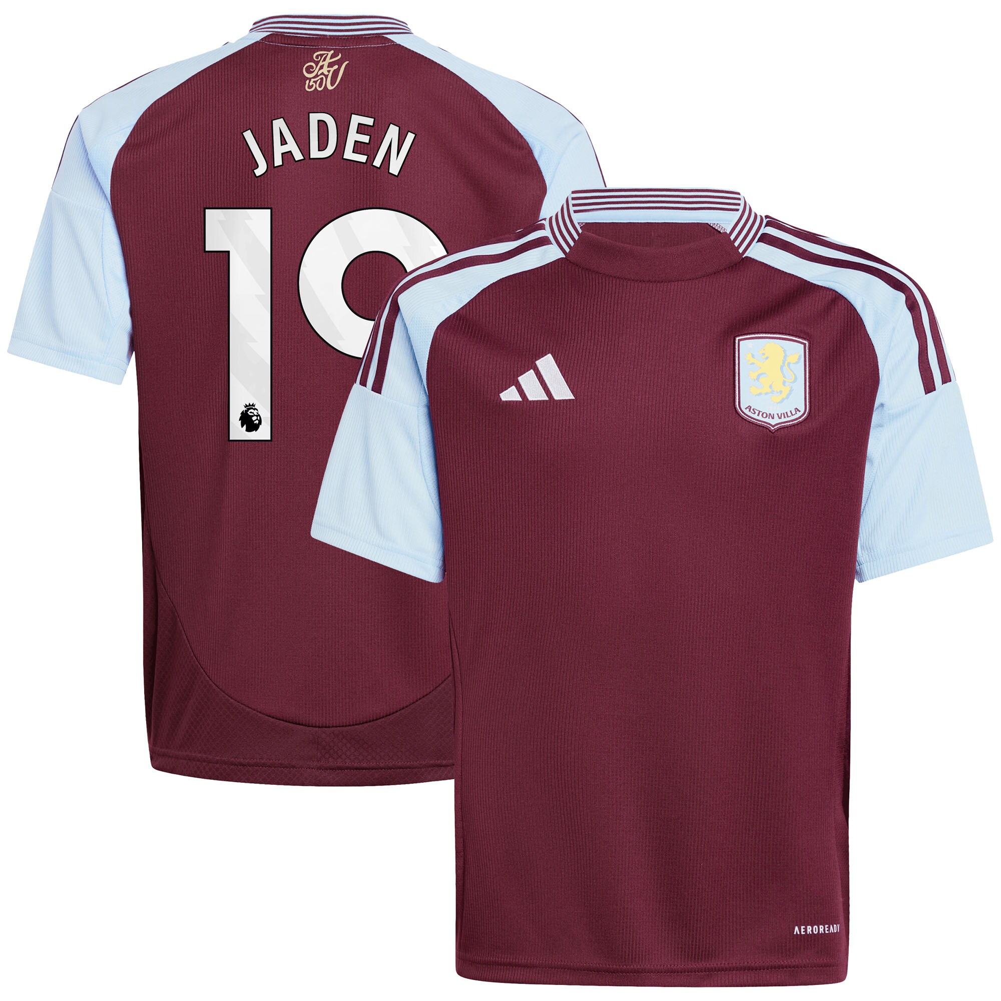 aston villa adidas home shirt 2024-25 – kids with jaden 19 printing Collection | Aston Villa Fan Shop