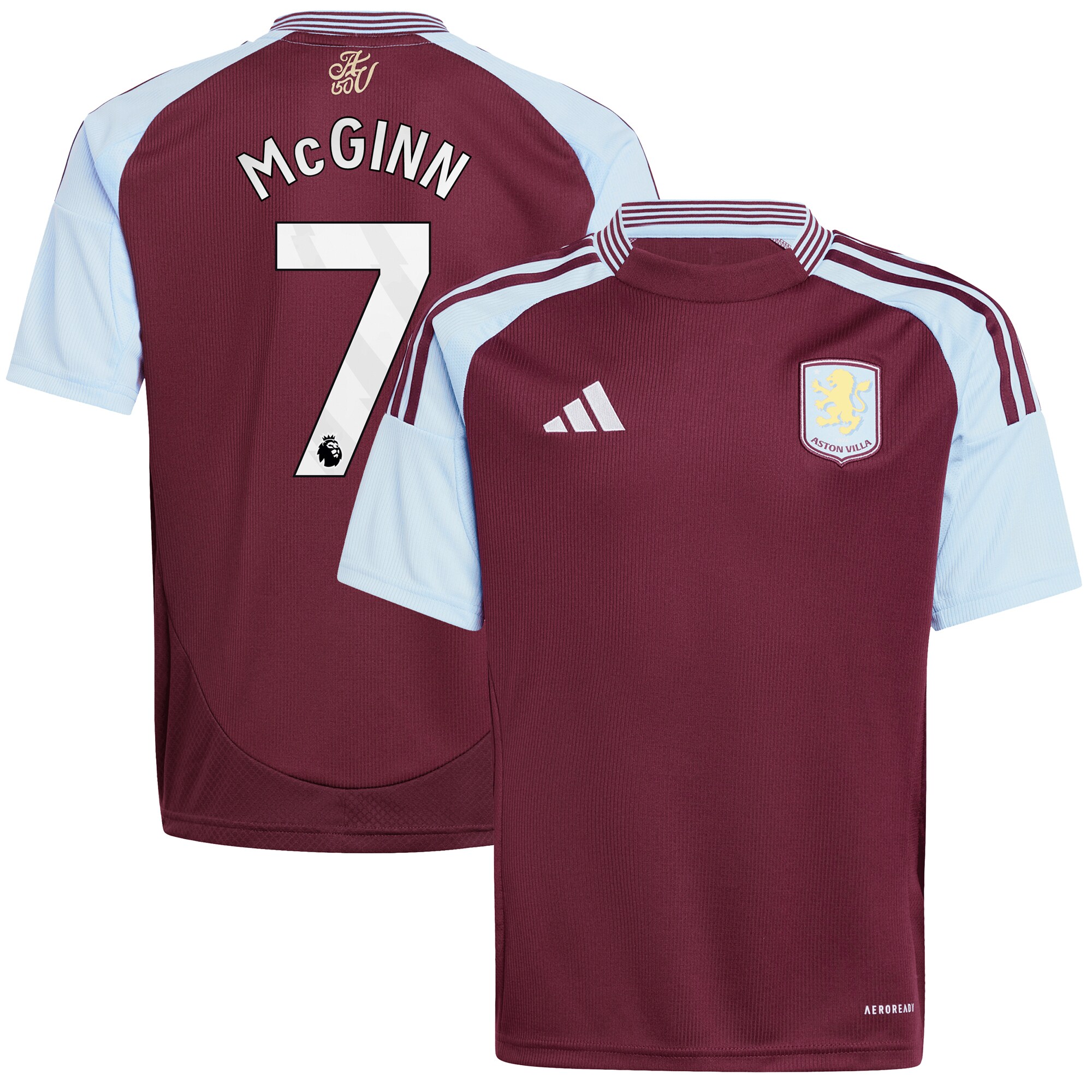 aston villa adidas home shirt 2024-25 – kids with john mcginn 7 printing Collection | Aston Villa Fan Shop