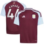 aston villa adidas home shirt 2024-25 – kids with kamara 44 printing Collection | Aston Villa Fan Shop