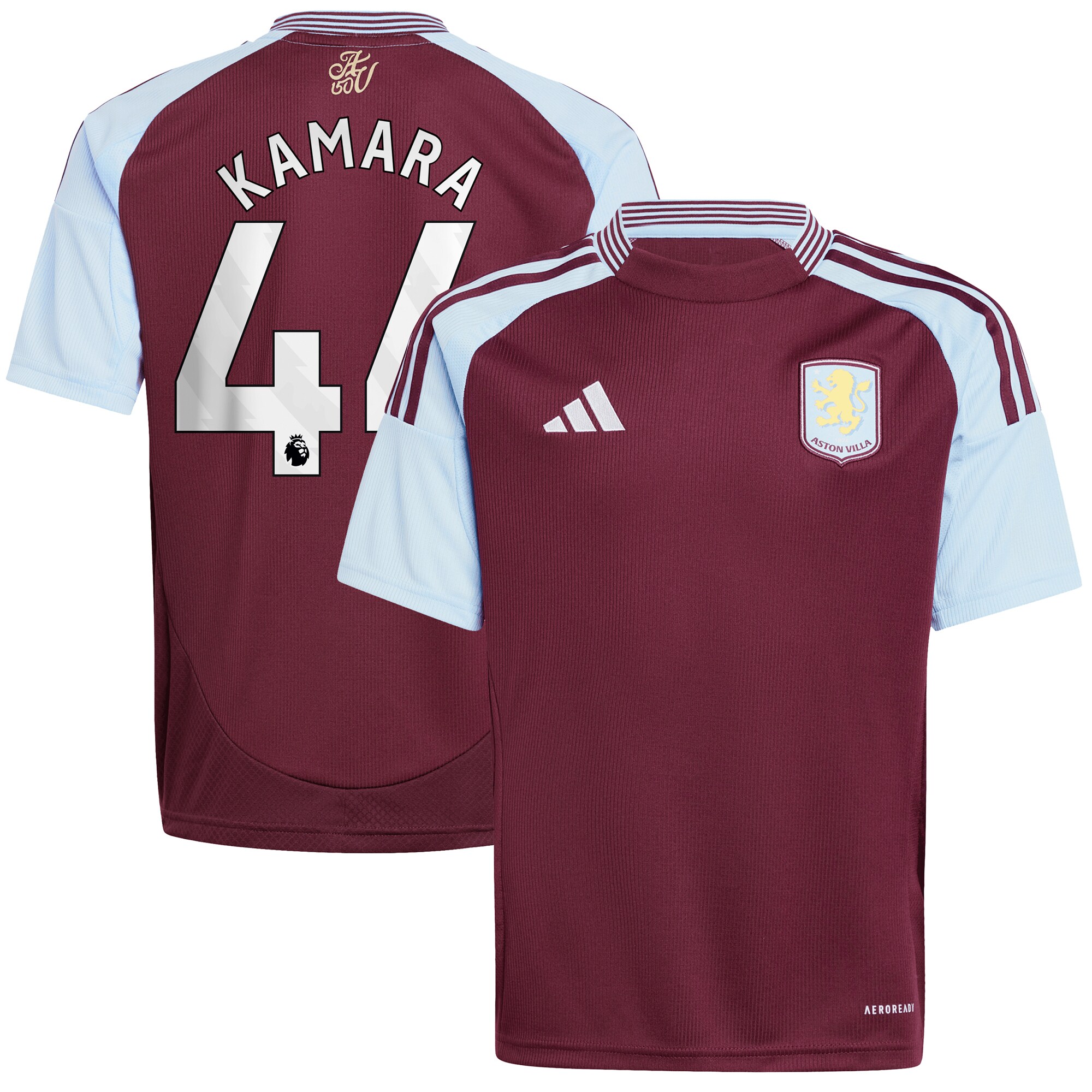 aston villa adidas home shirt 2024-25 – kids with kamara 44 printing Collection | Aston Villa Fan Shop