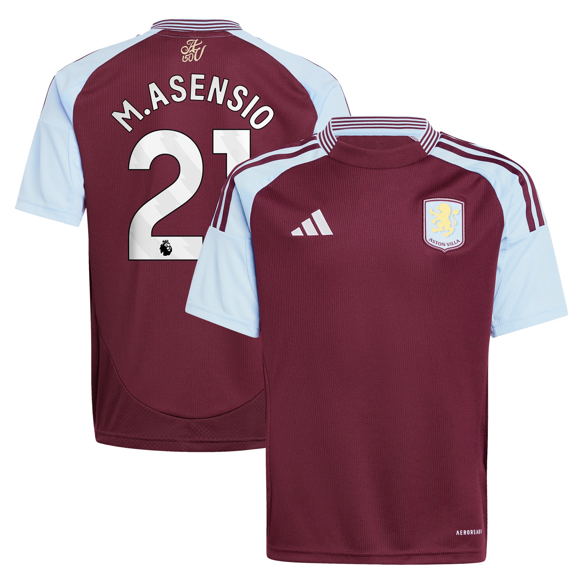 aston villa adidas home shirt 2024-25 – kids with m.asensio 21 printing Collection | Aston Villa Fan Shop