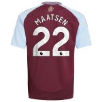aston villa adidas home shirt 2024-25 – kids with maatsen 22 printing Collection | Aston Villa Fan Shop