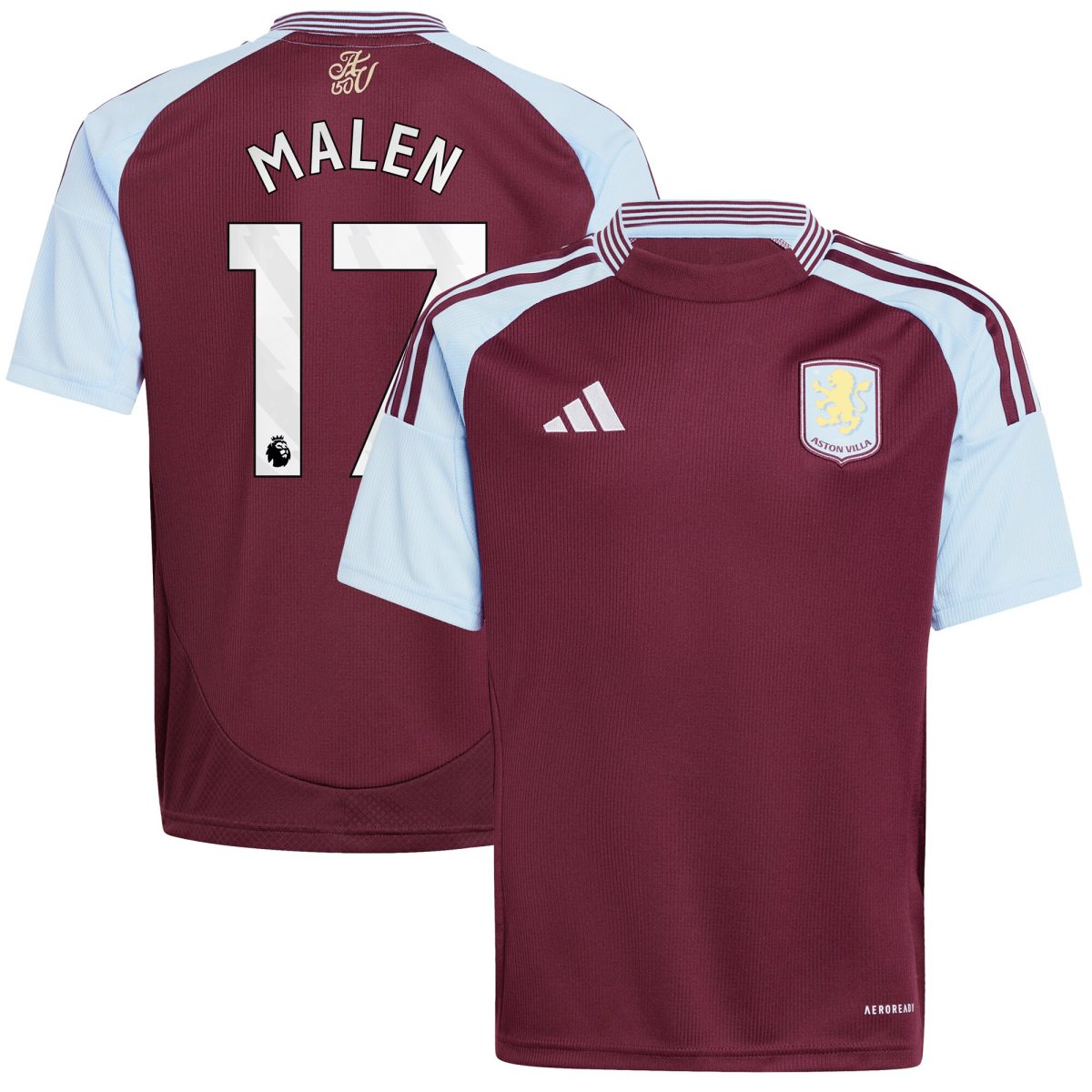 aston villa adidas home shirt 2024-25 – kids with malen 17 printing Collection | Aston Villa Fan Shop