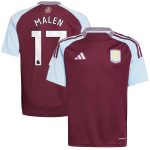aston villa adidas home shirt 2024-25 – kids with malen 17 printing Collection | Aston Villa Fan Shop