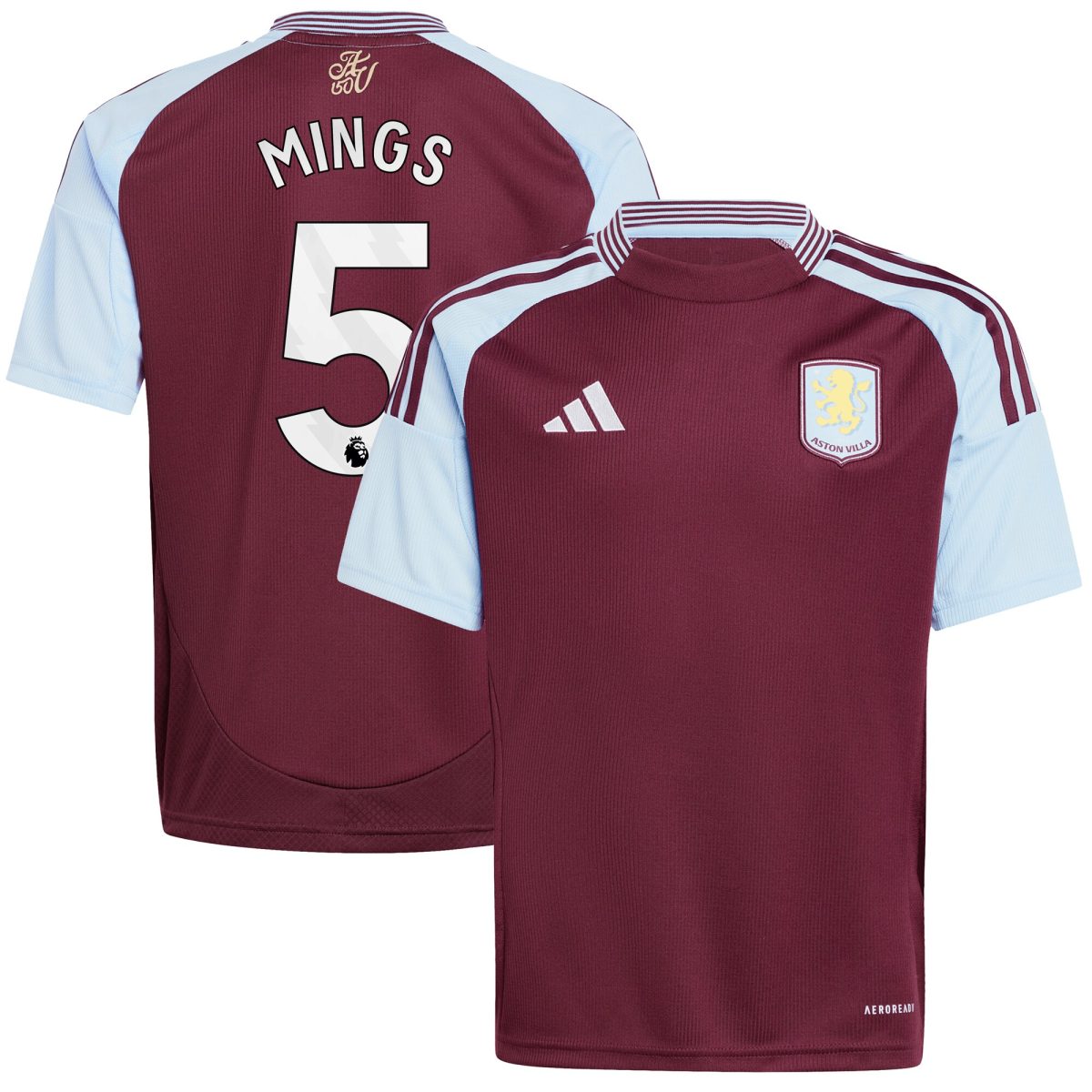 aston villa adidas home shirt 2024-25 – kids with mings 5 printing Collection | Aston Villa Fan Shop