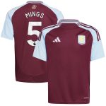 aston villa adidas home shirt 2024-25 – kids with mings 5 printing Collection | Aston Villa Fan Shop