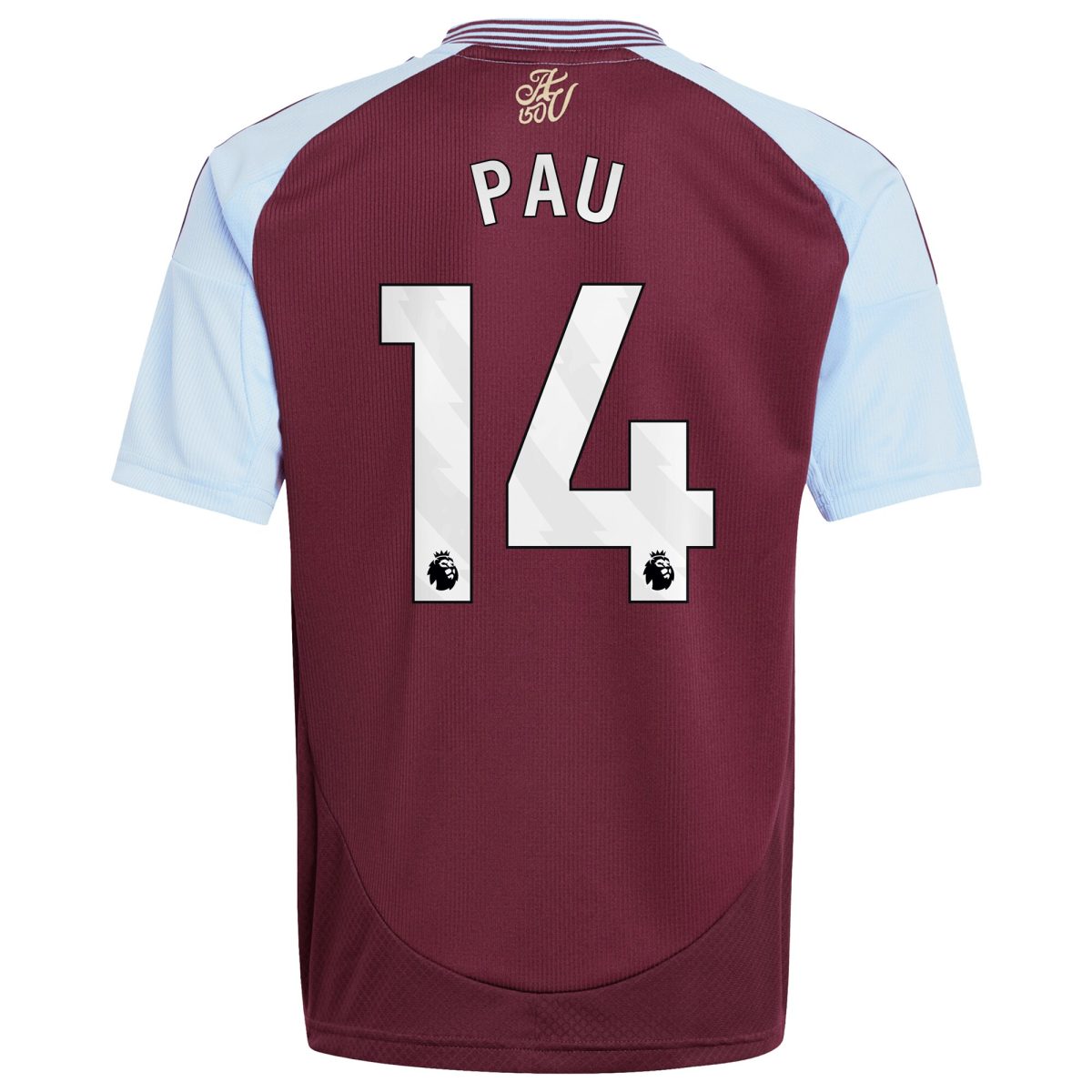 aston villa adidas home shirt 2024-25 – kids with pau 14 printing Collection | Aston Villa Fan Shop