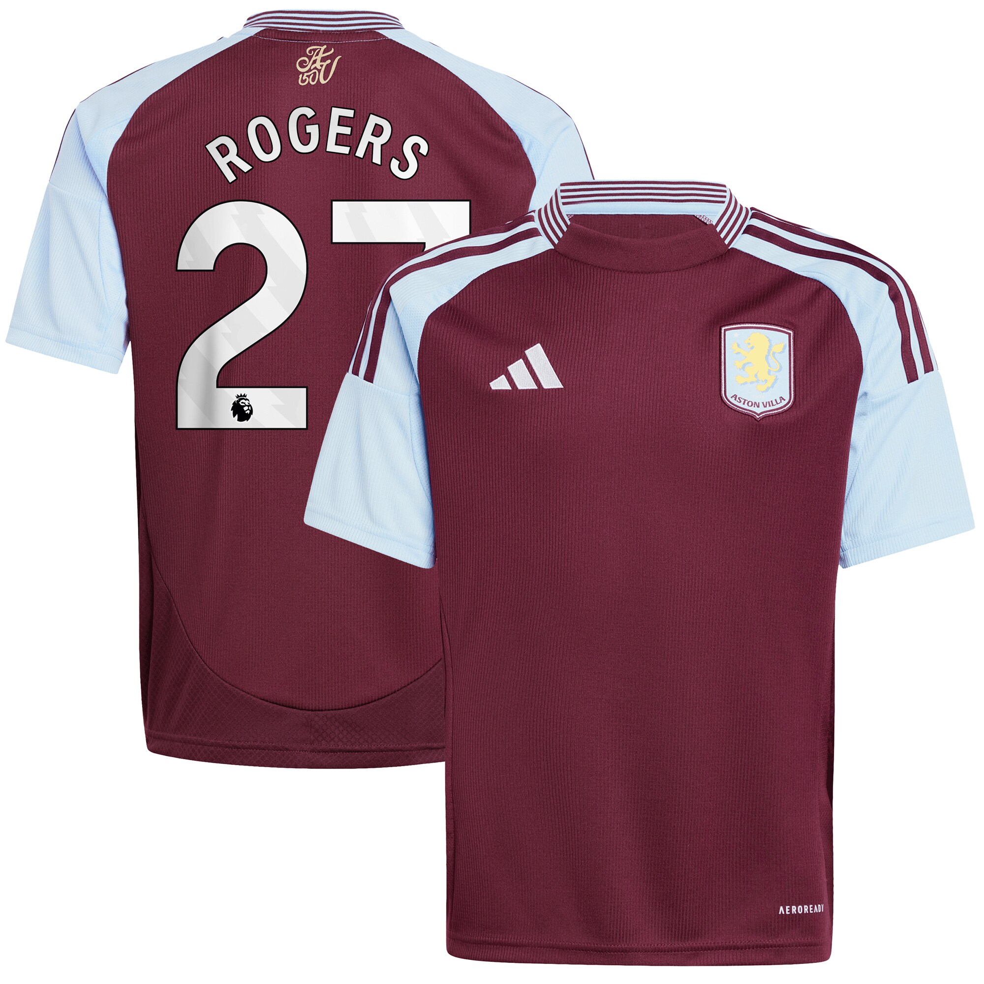 aston villa adidas home shirt 2024-25 – kids with rogers 27 printing Collection | Aston Villa Fan Shop