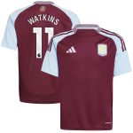 aston villa adidas home shirt 2024-25 – kids with watkins 11 printing Collection | Aston Villa Fan Shop
