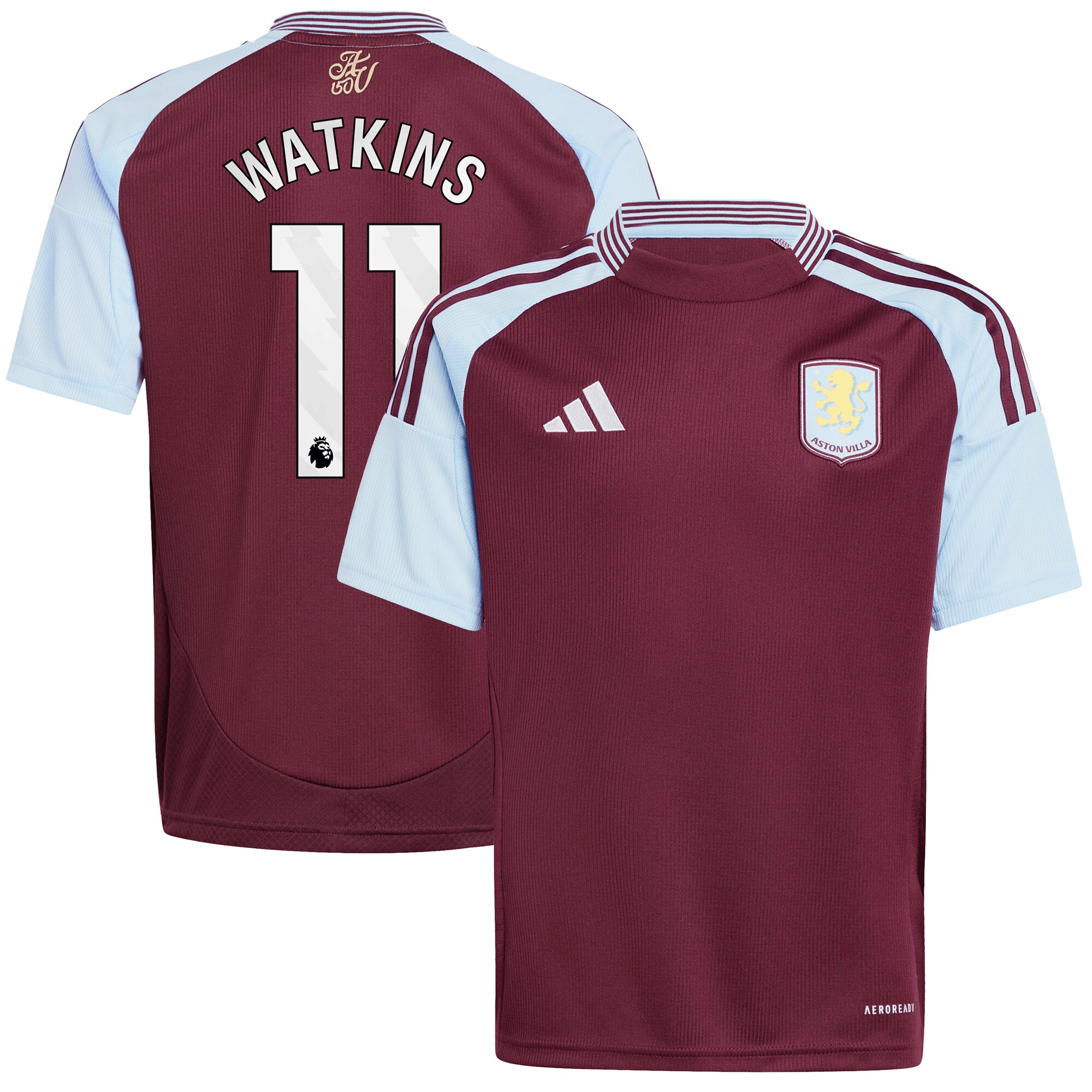 aston villa adidas home shirt 2024-25 – kids with watkins 11 printing Collection | Aston Villa Fan Shop