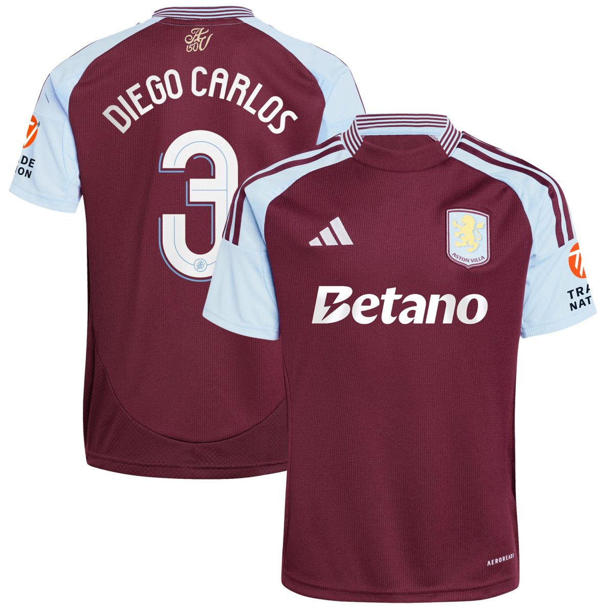 aston villa adidas home shirt 2024-25 with diego carlos 3 cup printing Collection | Aston Villa Fan Shop