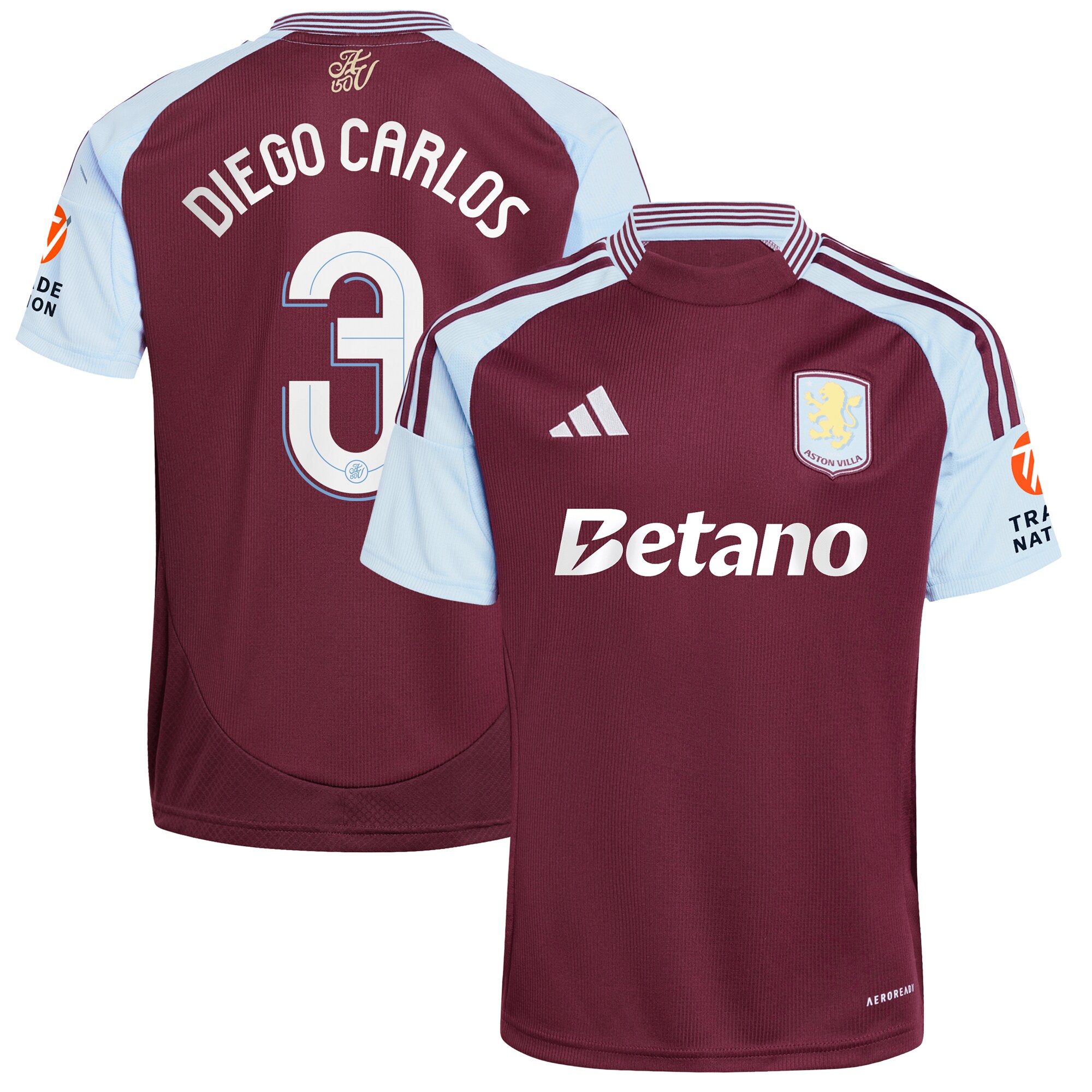 aston villa adidas home shirt 2024-25 with diego carlos 3 cup printing Collection | Aston Villa Fan Shop