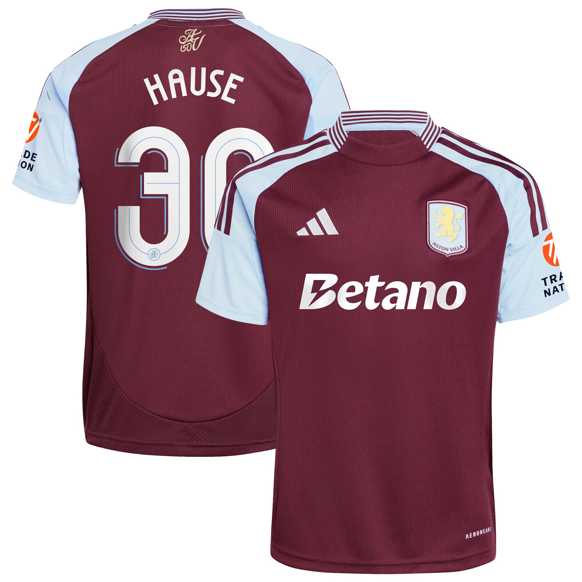 aston villa adidas home shirt 2024-25 with hause 30 cup printing Collection | Aston Villa Fan Shop