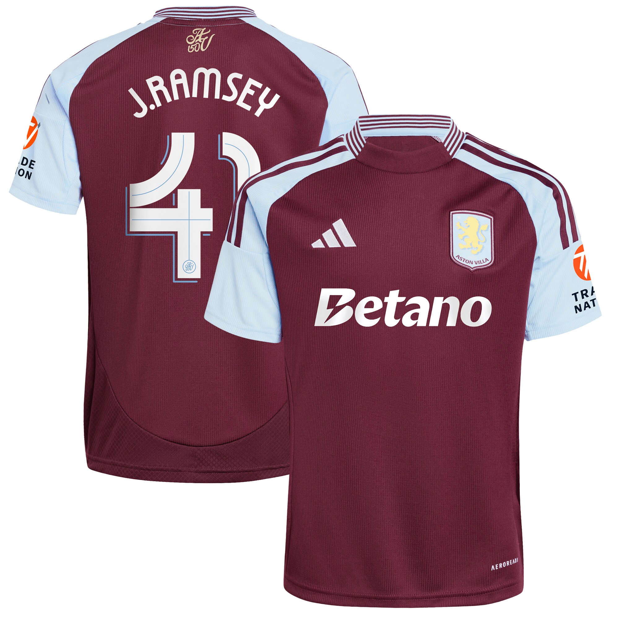 aston villa adidas home shirt 2024-25 with j. ramsey 41 cup printing Collection | Aston Villa Fan Shop